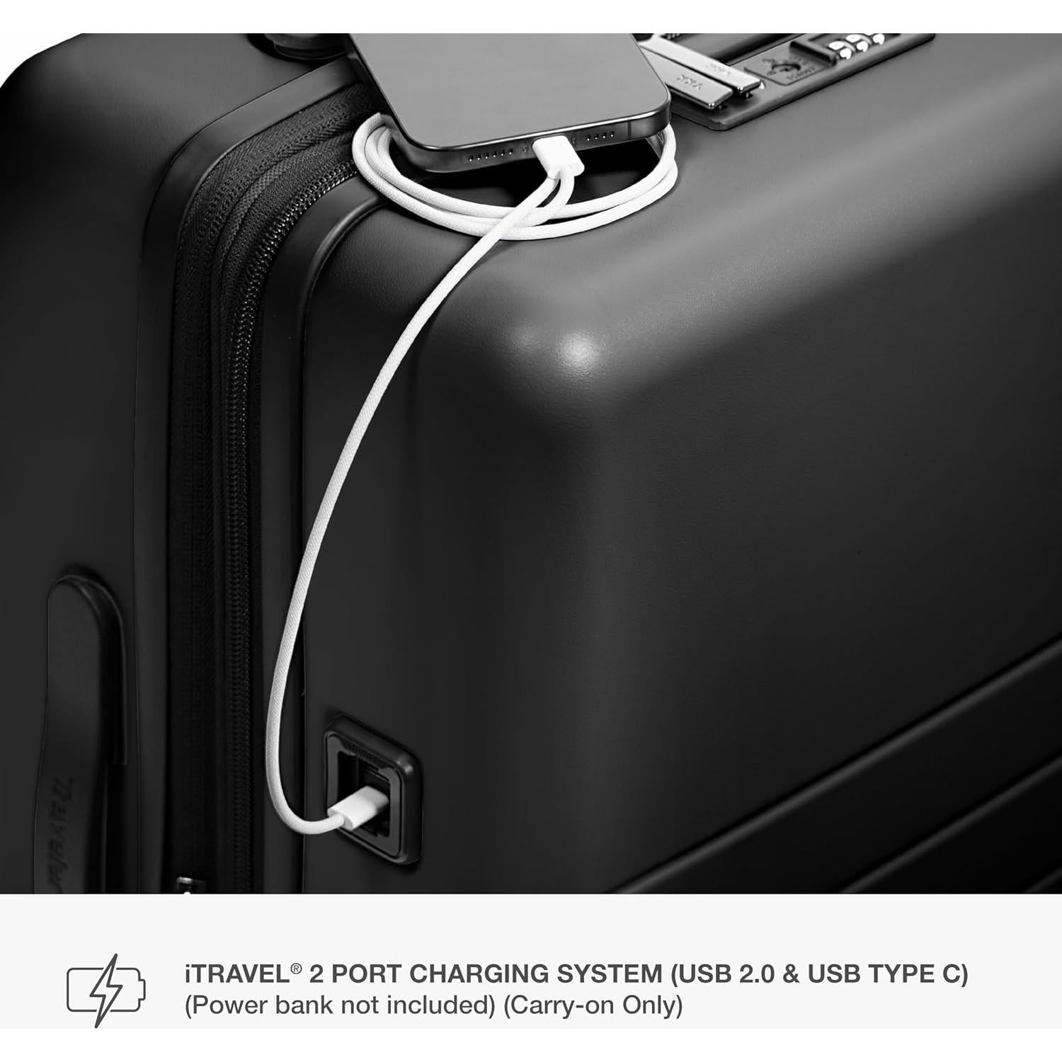 Maleta Dura Expandible Traveler's Choice Markham 21" Negra