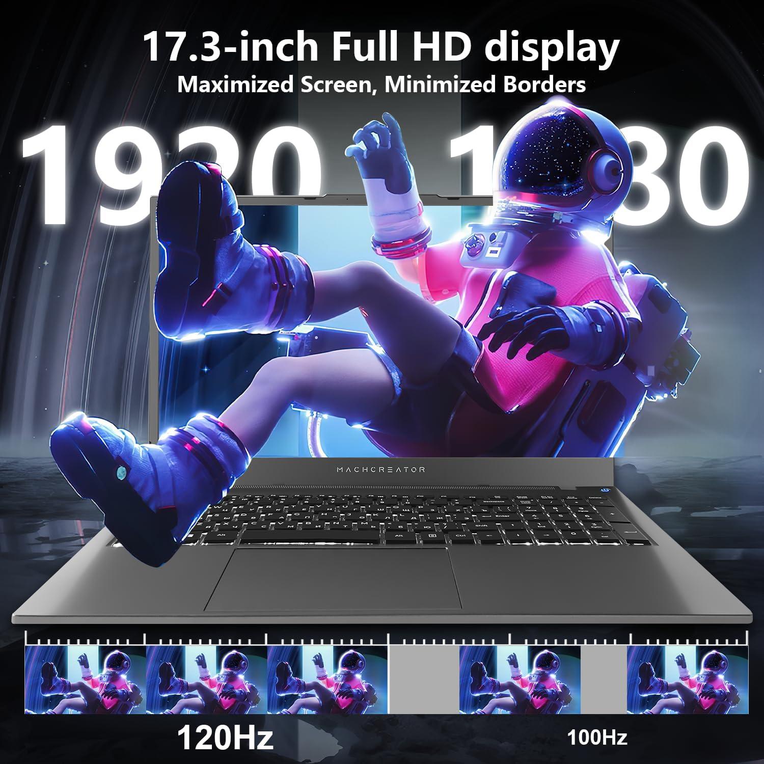 Laptop Machenike N17A 17.3" FHD 120Hz, 8GB RAM, 256GB SSD