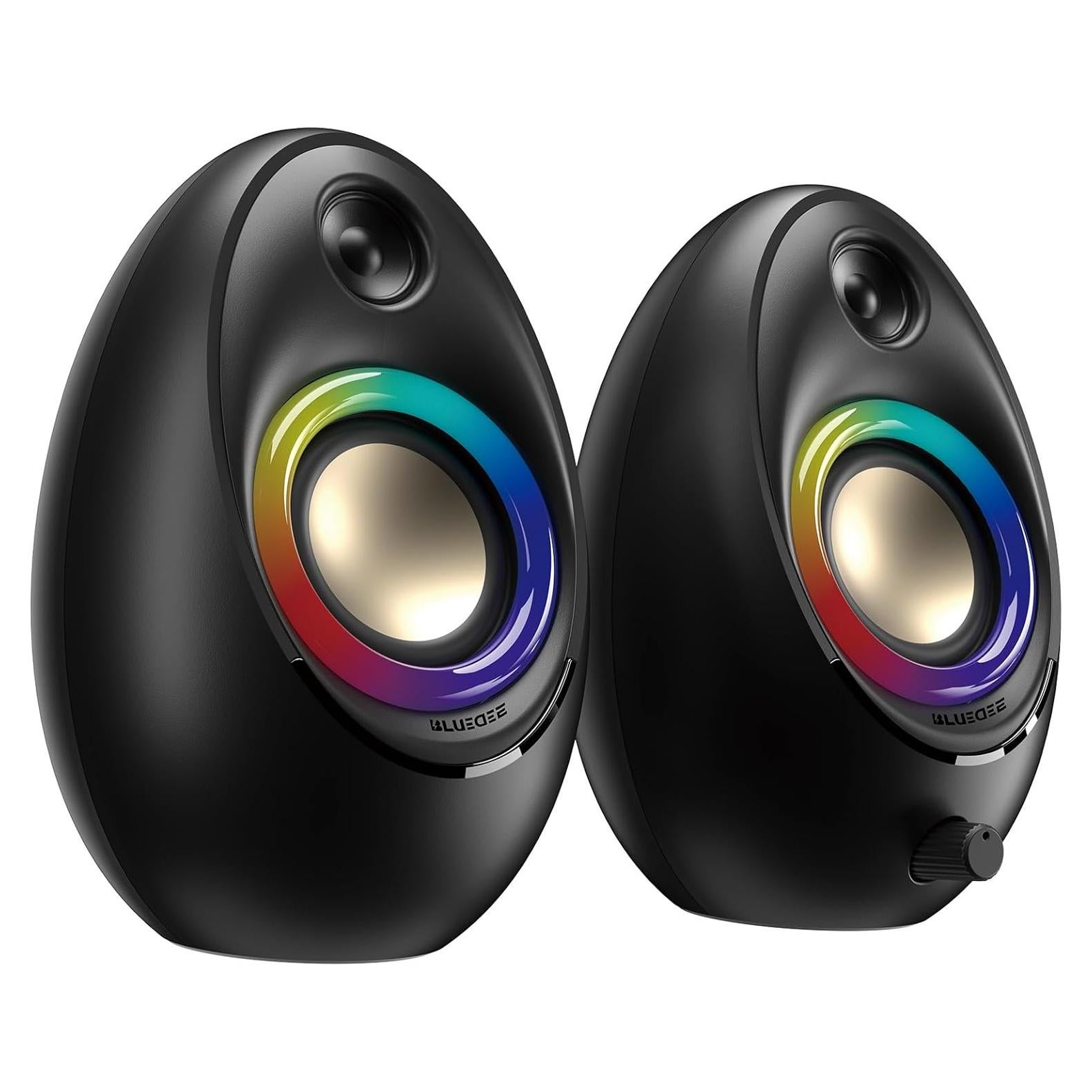 Bluedee Computer Speakers for Desktop PC, Bluetooth 5.4 Desktop Speakers with 2 Speaker Units, Dynamic RGB Light USB Speaker, USB/Type-C Powered Plug & Play PC Speakers for Desktop, Laptops, Tablet