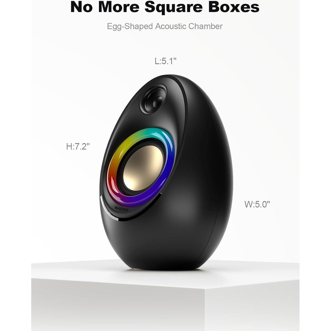 Bluedee Computer Speakers for Desktop PC, Bluetooth 5.4 Desktop Speakers with 2 Speaker Units, Dynamic RGB Light USB Speaker, USB/Type-C Powered Plug & Play PC Speakers for Desktop, Laptops, Tablet