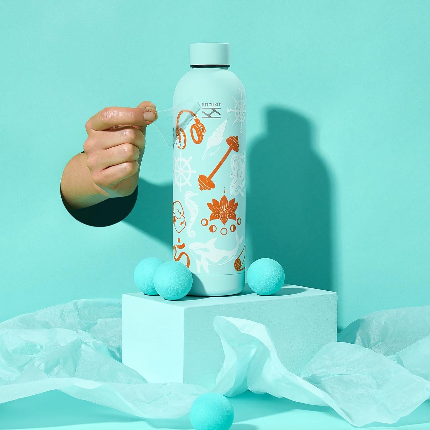 Botella de Agua Aislada KitchKit 750ml Acero Inoxidable Blanco