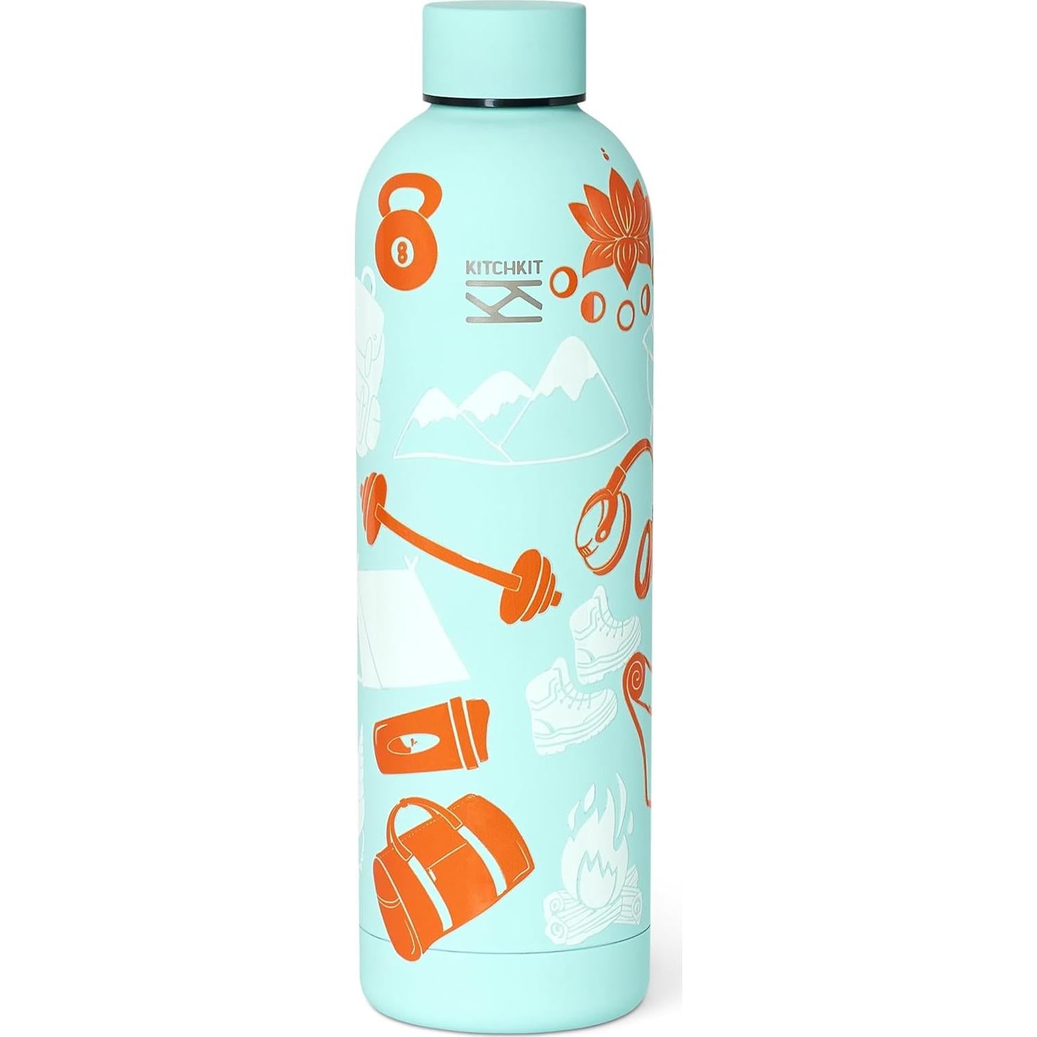 Botella de Agua Aislada KitchKit 750ml Acero Inoxidable Blanco