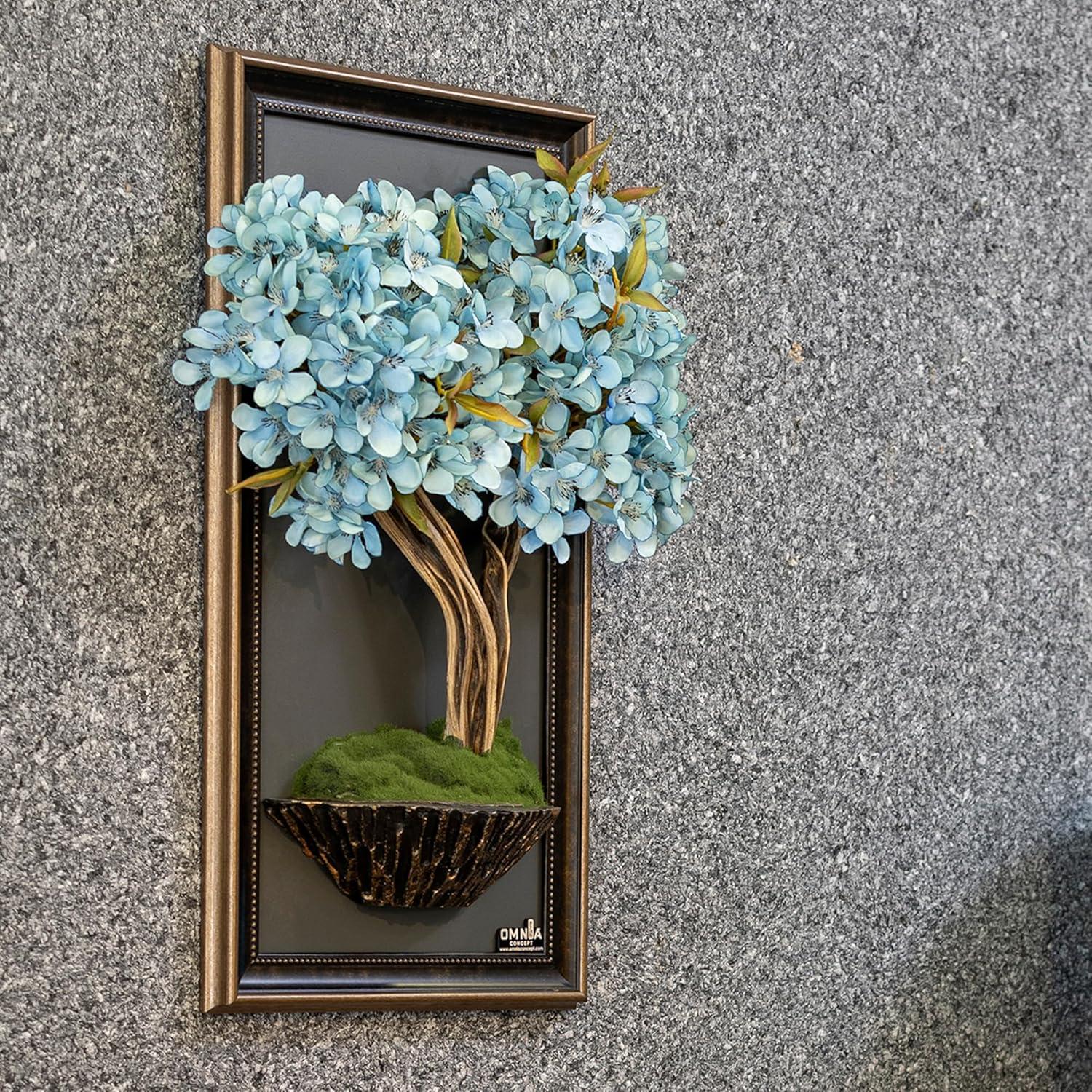 Bonsai Arte Árbol Tabla Hecho a Mano 61x32cm Decoración Pared