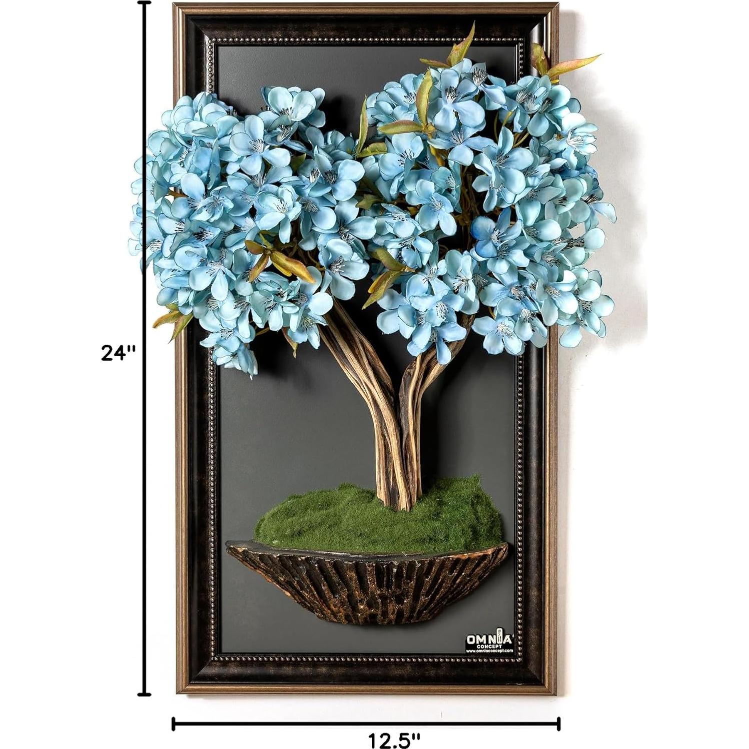 Bonsai Arte Árbol Tabla Hecho a Mano 61x32cm Decoración Pared