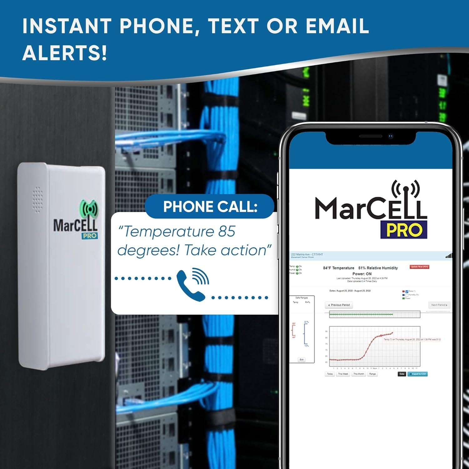 Monitor de Temperatura y Humedad MarCELL PRO - Sin WiFi - AT&T