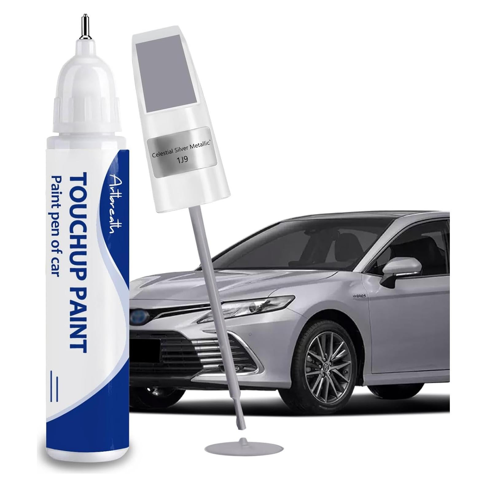 Celestial Silver Metallic(1J9) Touch Up Paint for Toyota-Exact Match–Chips and Nicks Car Paint Scratch Repair Kit Automotive Paint Pen for Avalon/RAV4/Camry/Corolla/Highlander/Prius/Tacoma