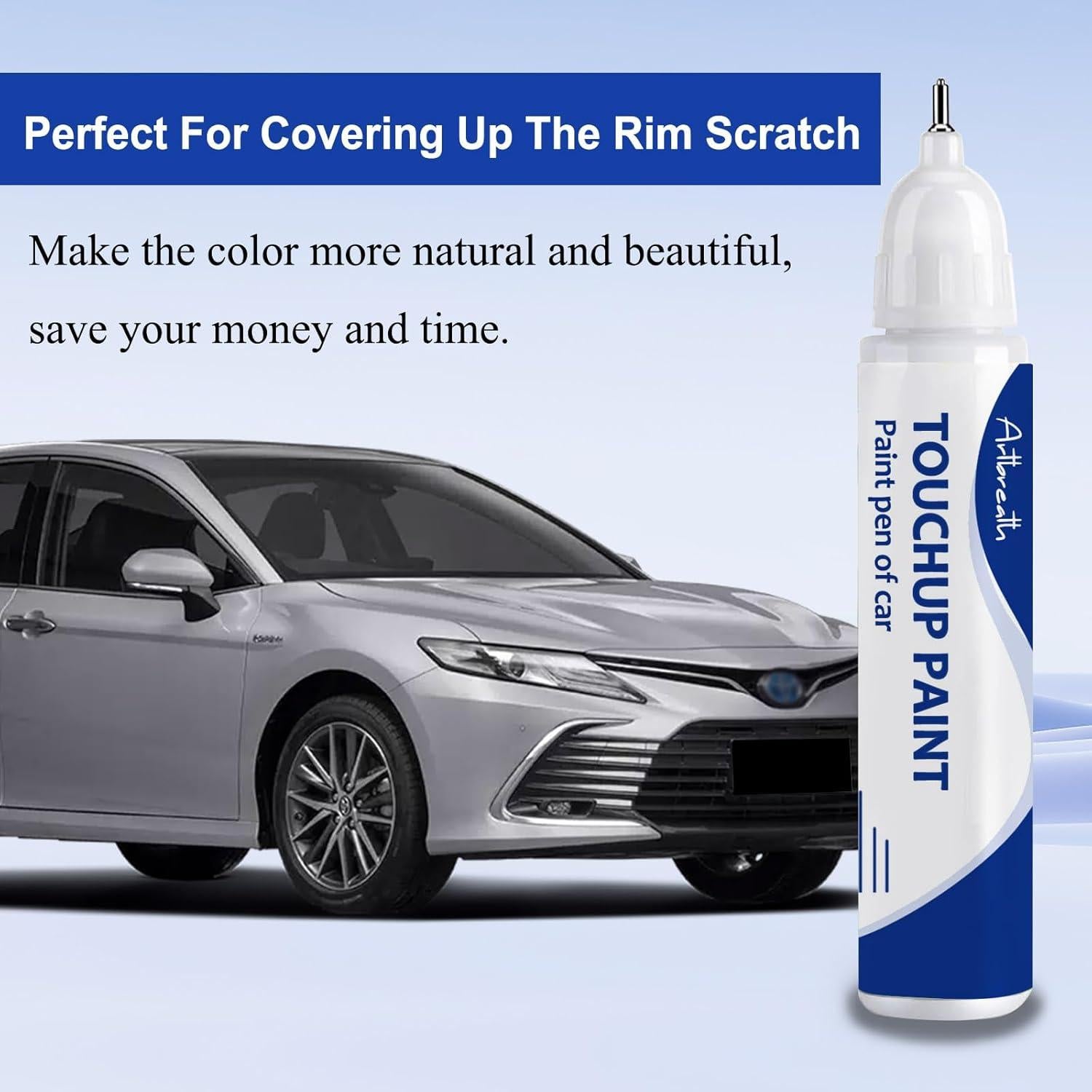 Celestial Silver Metallic(1J9) Touch Up Paint for Toyota-Exact Match–Chips and Nicks Car Paint Scratch Repair Kit Automotive Paint Pen for Avalon/RAV4/Camry/Corolla/Highlander/Prius/Tacoma