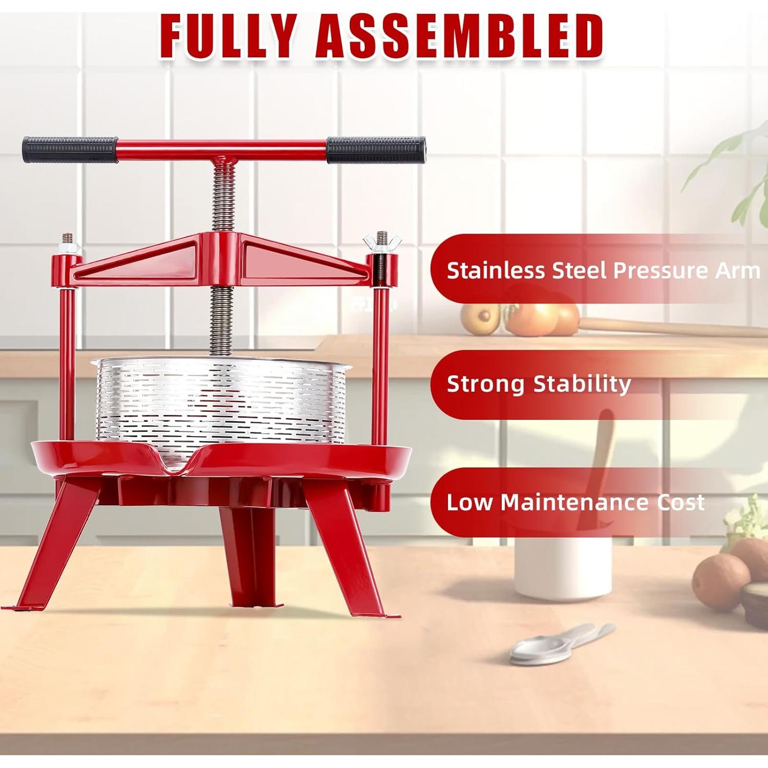 Prensa de Vino Takywep 14L Acero Inoxidable Mango en T