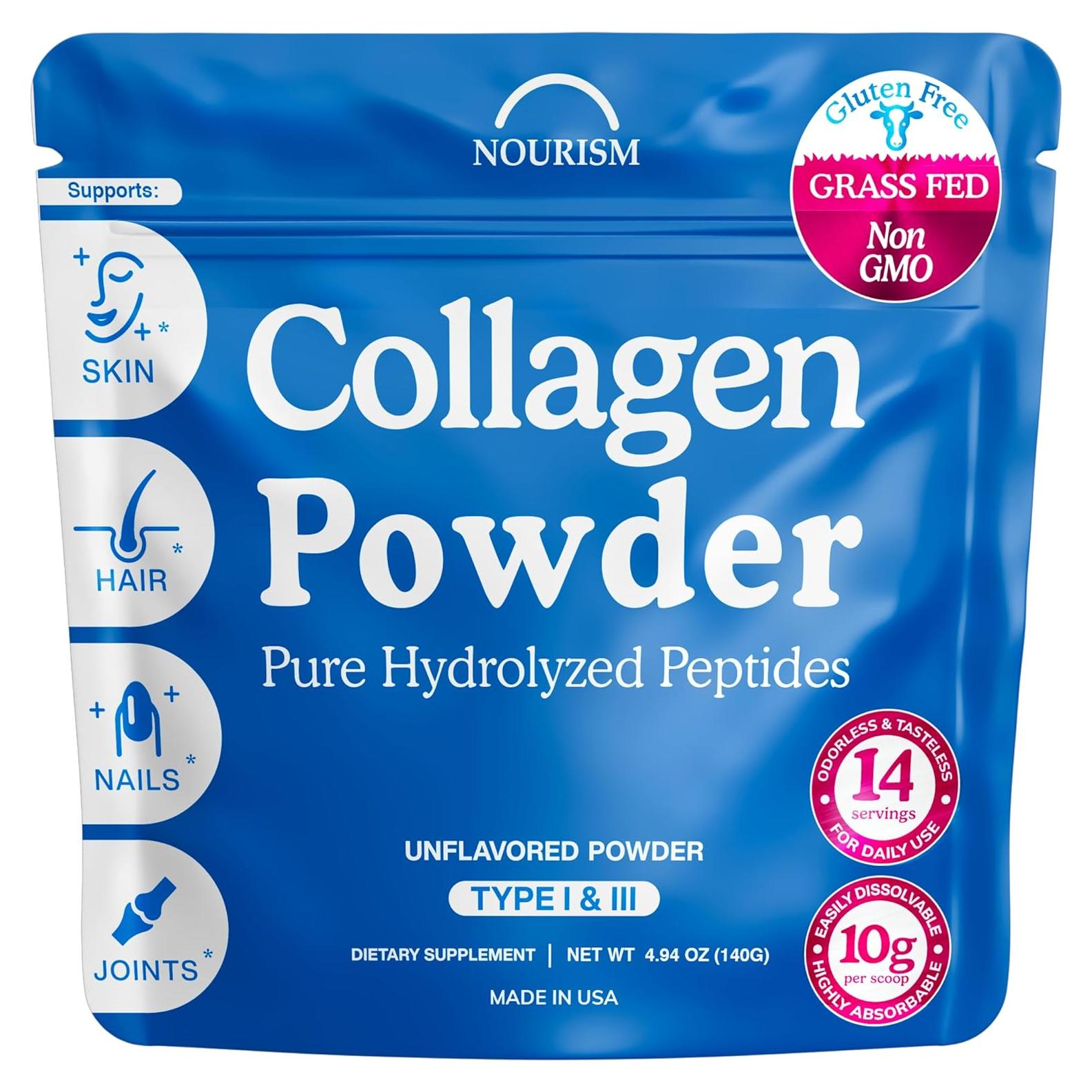 Polvo de Colágeno Hidrolizado Nourism 140g - Tipo I y III