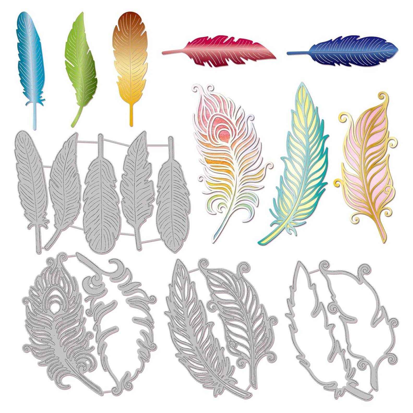 Troqueles de Corte de Plumas INFUNLY 11 Piezas para DIY