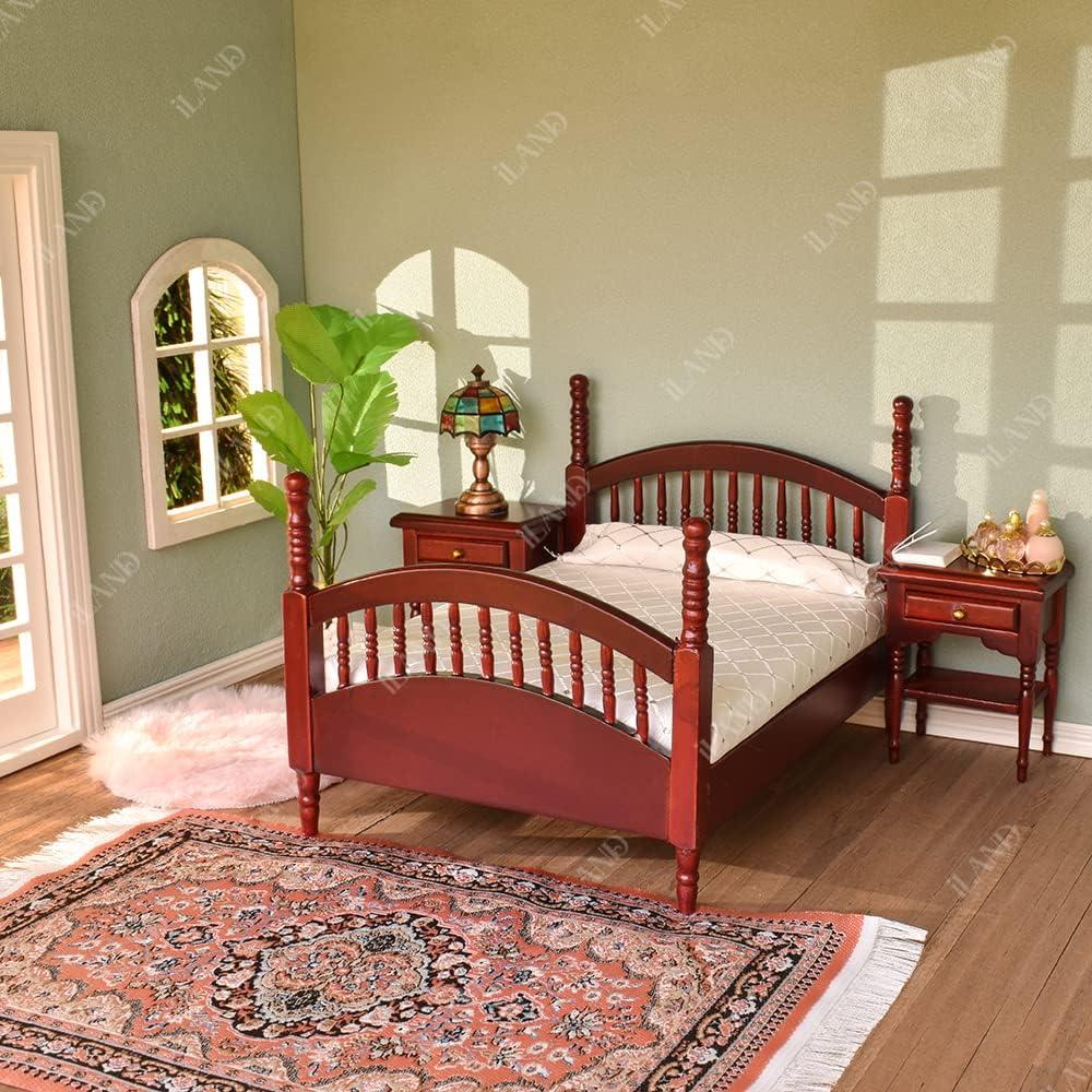 Muebles de Casa de Muñecas Vintage iLAND 7 Piezas Caoba