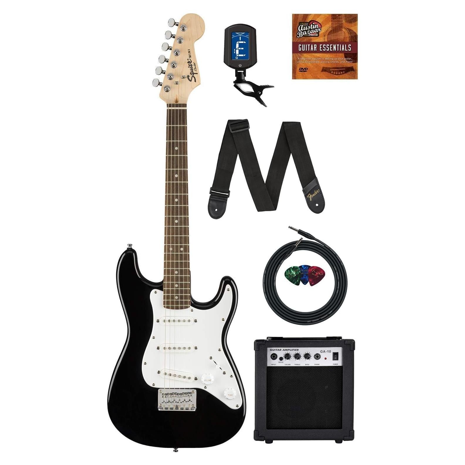 Guitarra eléctrica Squier Mini Strat 3/4 para niños - Negro