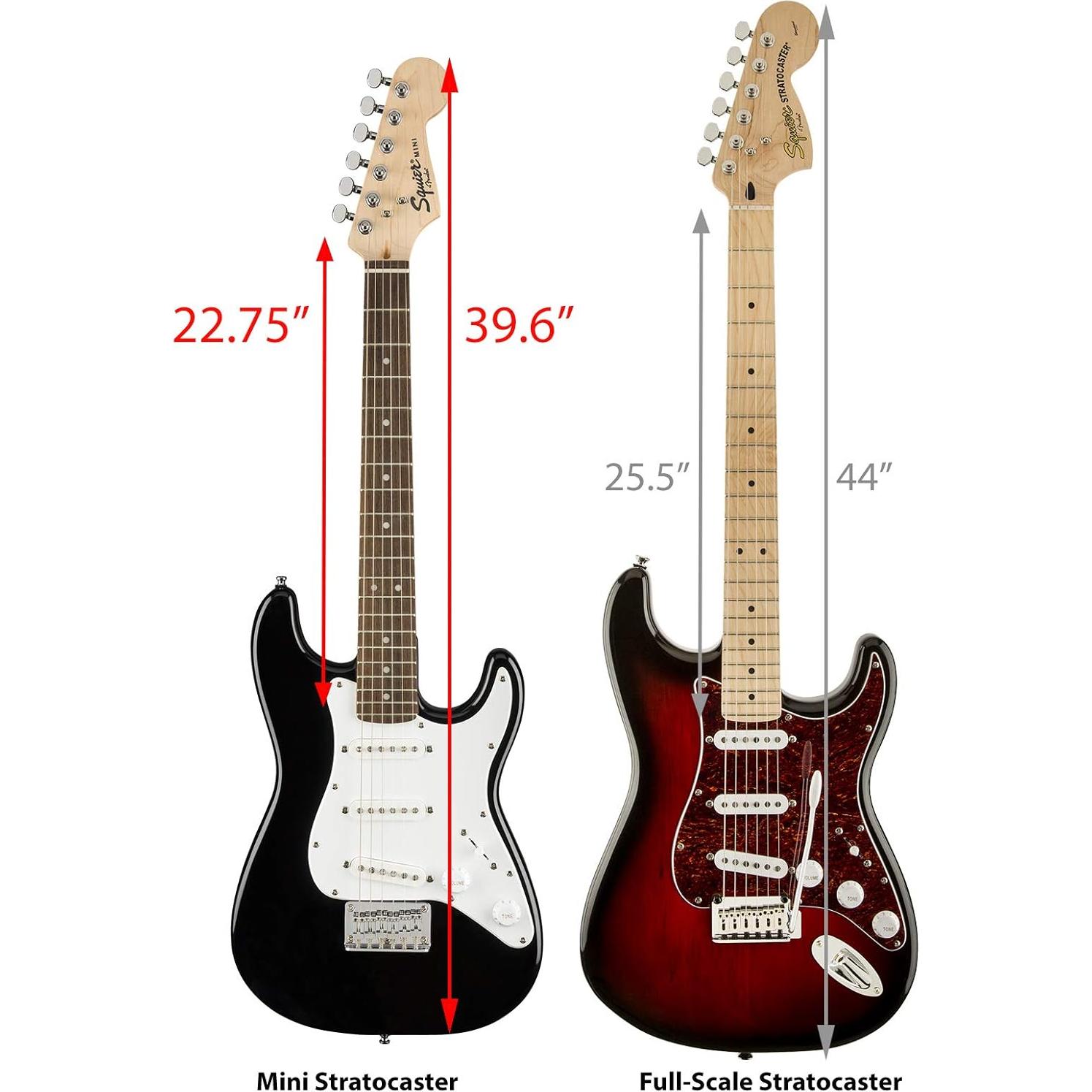 Guitarra eléctrica Squier Mini Strat 3/4 para niños - Negro