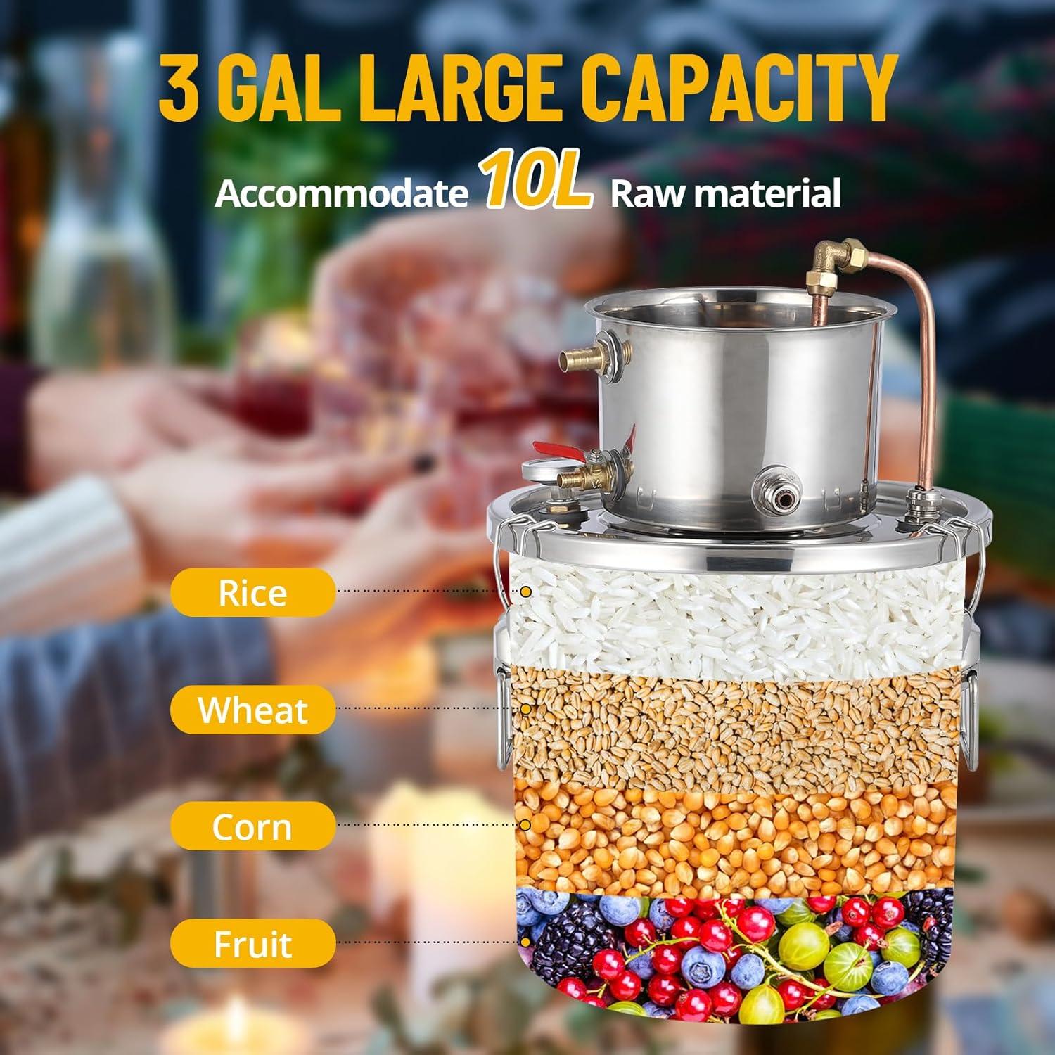 Destilador de Alcohol GarveeHome 19L con Termómetro y Bomba