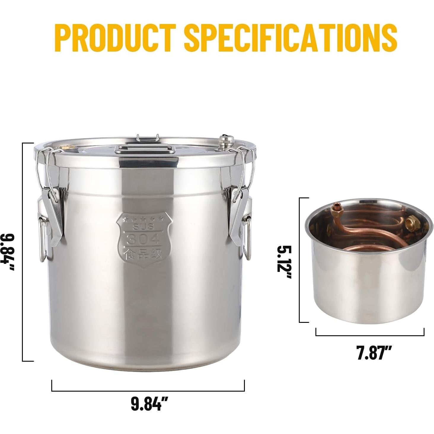 Destilador de Alcohol GarveeHome 19L con Termómetro y Bomba