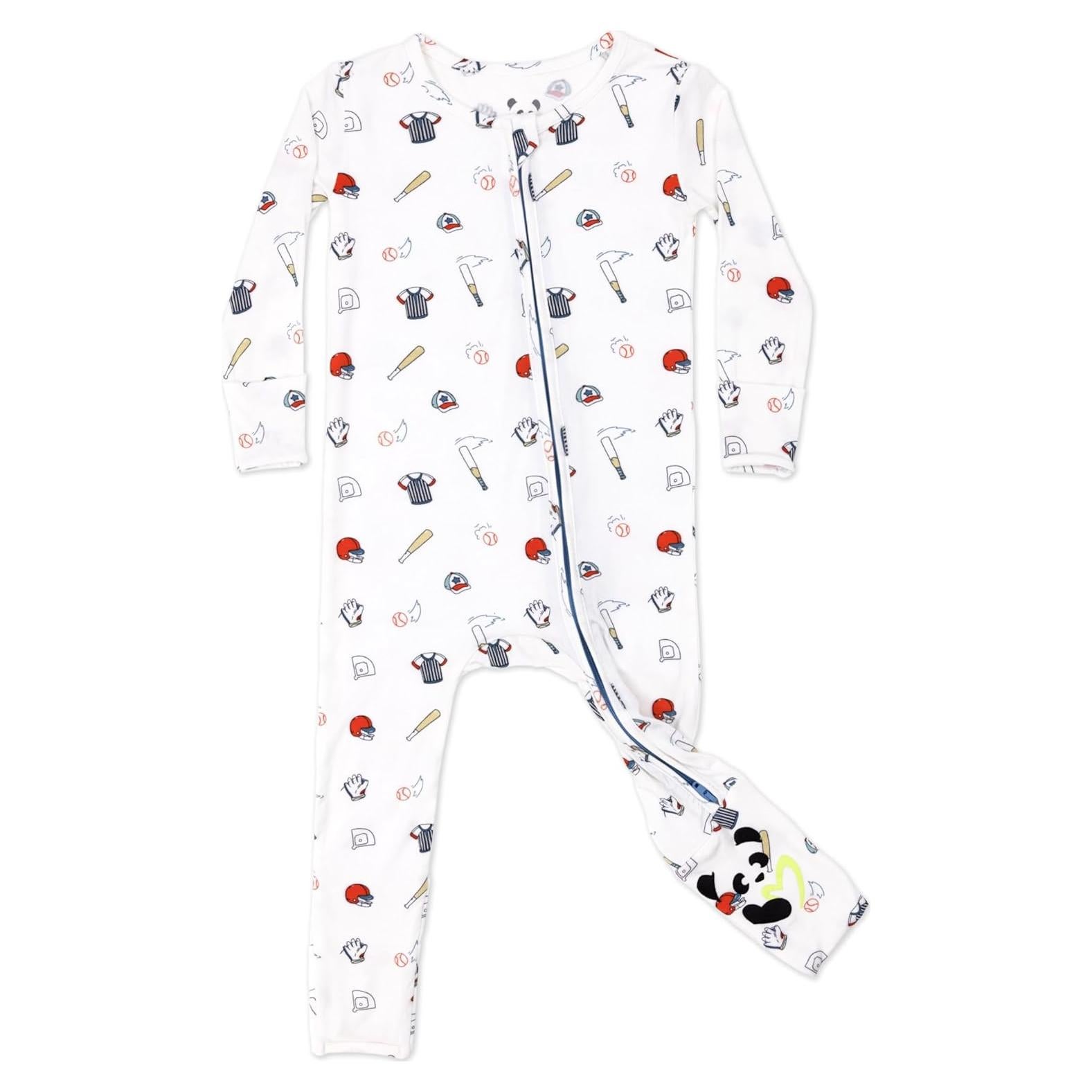 Pijama Convertible Bellabu Bear Bambú Recién Nacido Béisbol