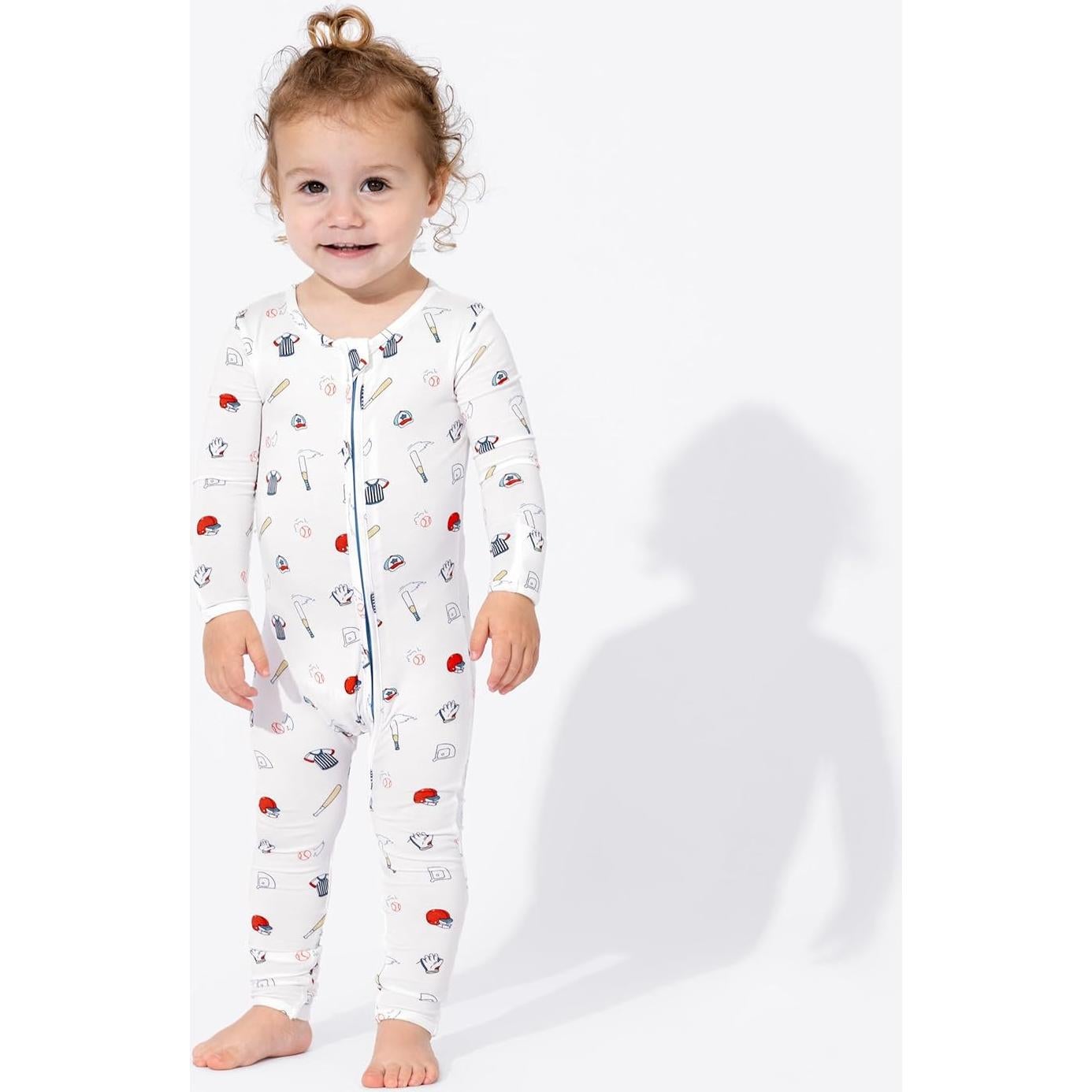 Pijama Convertible Bellabu Bear Bambú Recién Nacido Béisbol