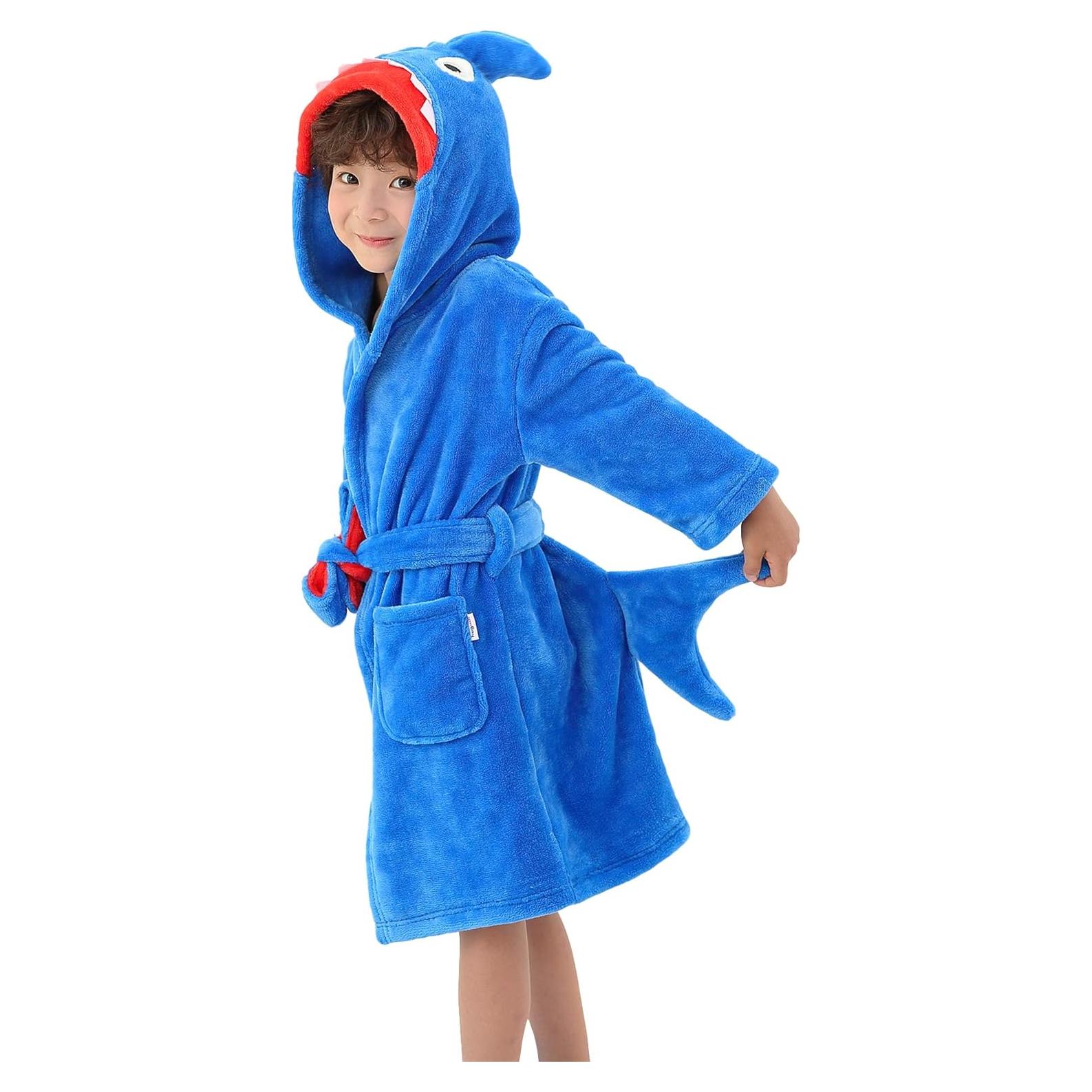 Bata de Baño con Capucha LOLANTA para Niños 2-8 Años Azul