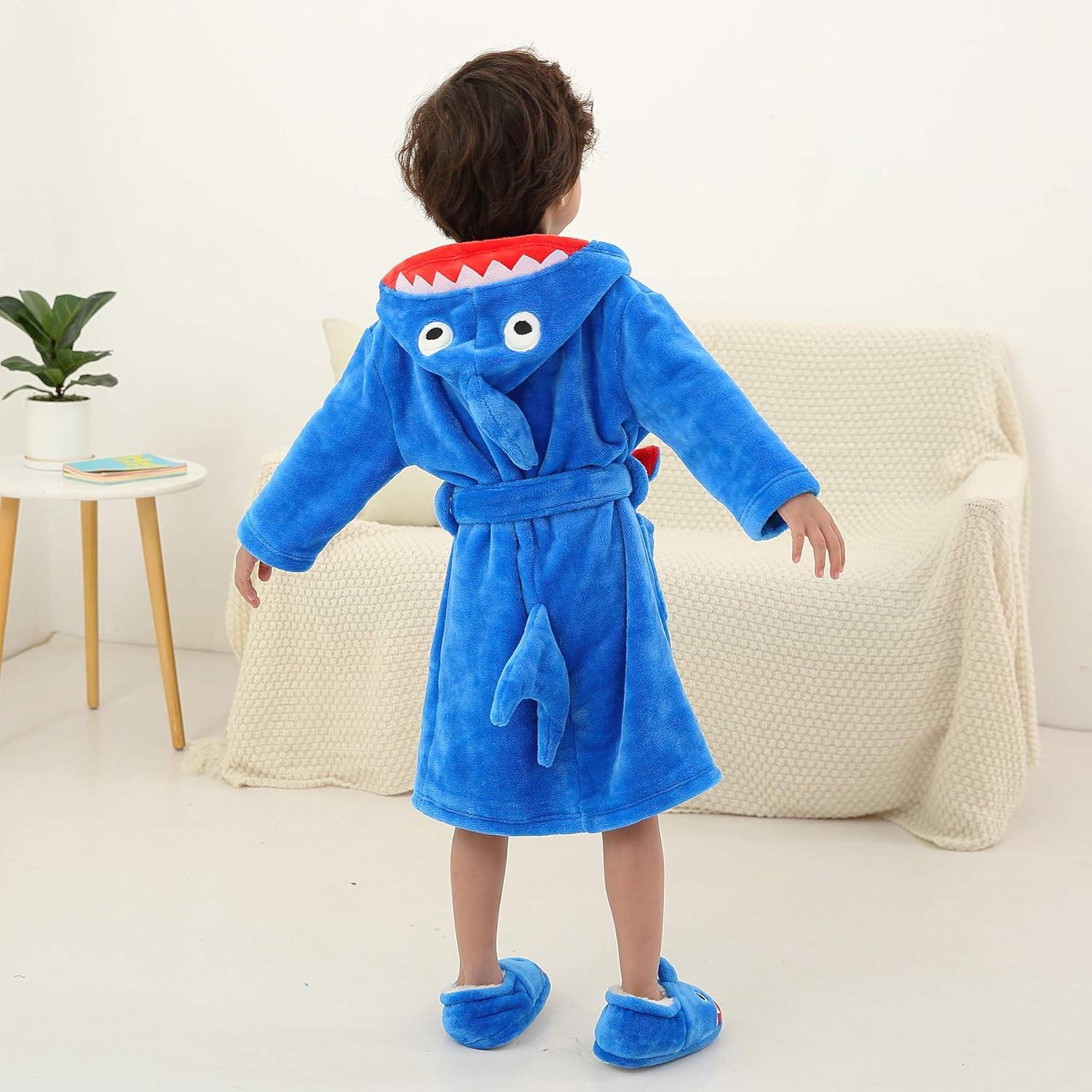 Bata de Baño con Capucha LOLANTA para Niños 2-8 Años Azul
