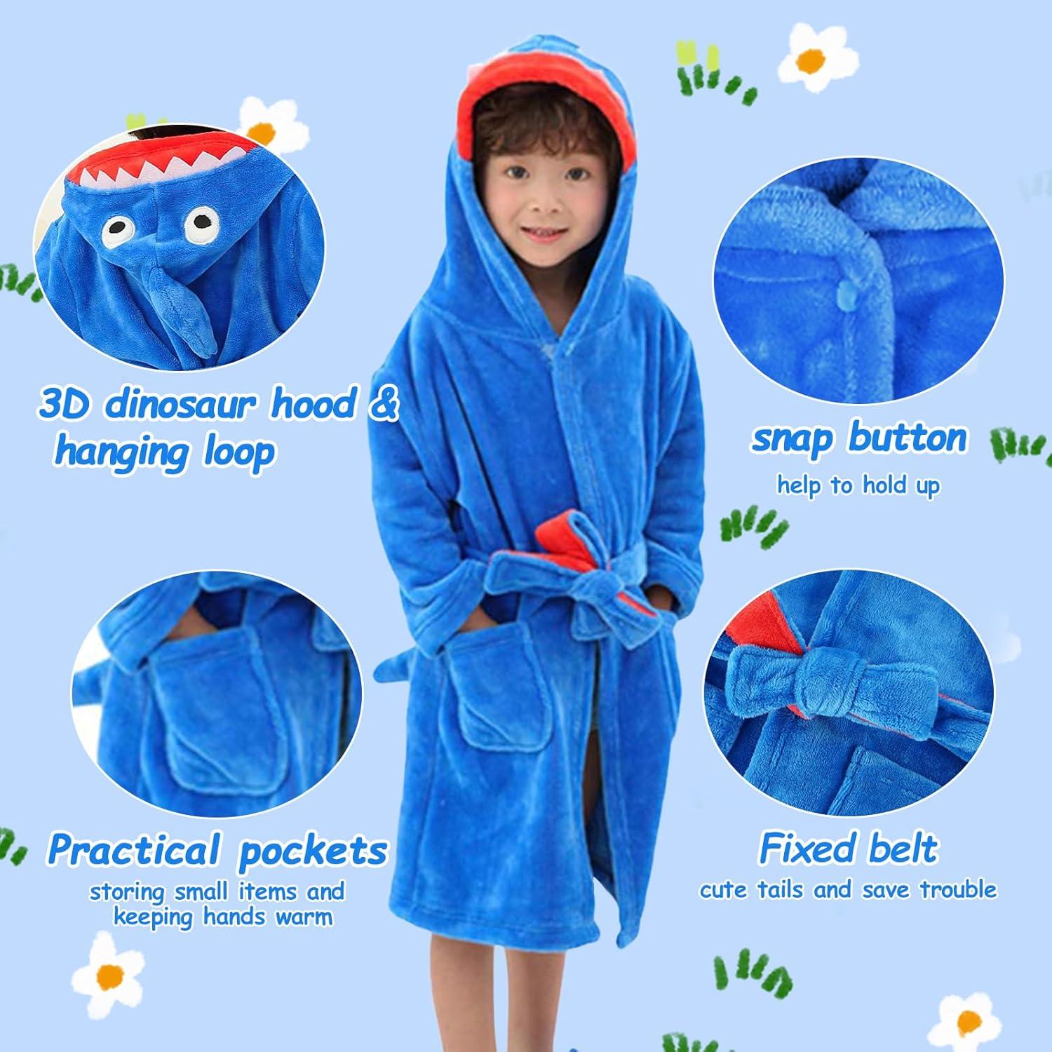 Bata de Baño con Capucha LOLANTA para Niños 2-8 Años Azul