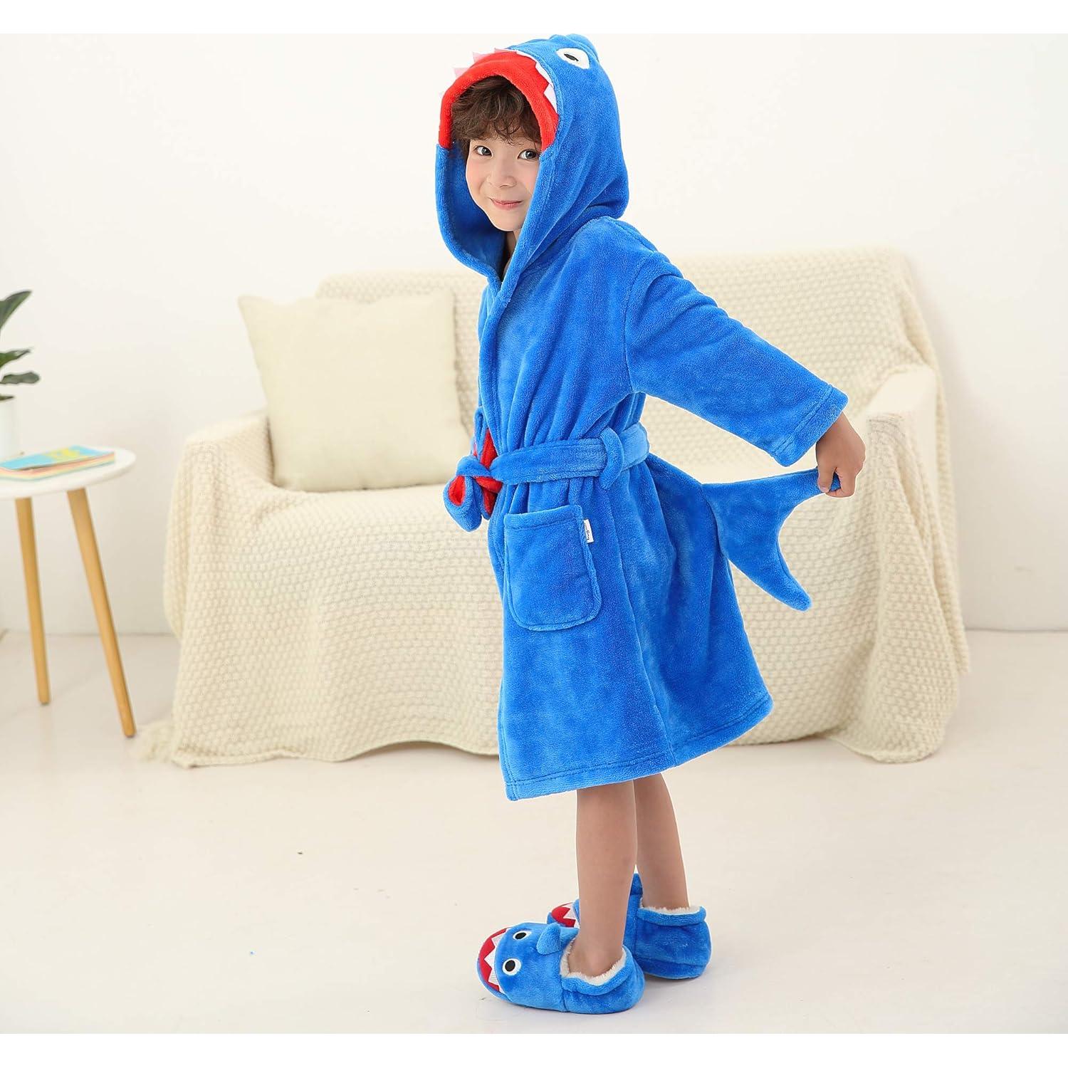 Bata de Baño con Capucha LOLANTA para Niños 2-8 Años Azul