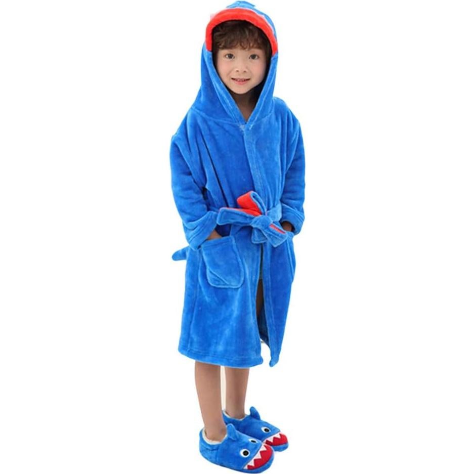 Bata de Baño con Capucha LOLANTA para Niños 2-8 Años Azul