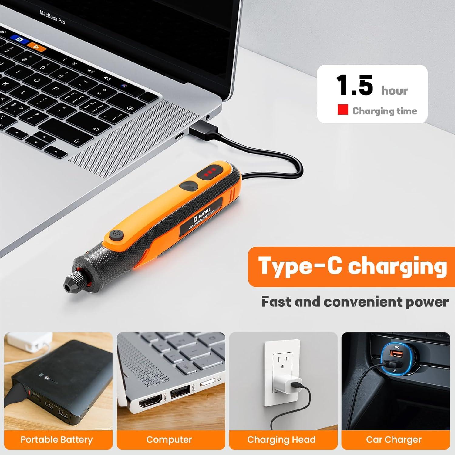 Mini Herramienta Rotativa Inalámbrica HARDELL 4V 15000RPM