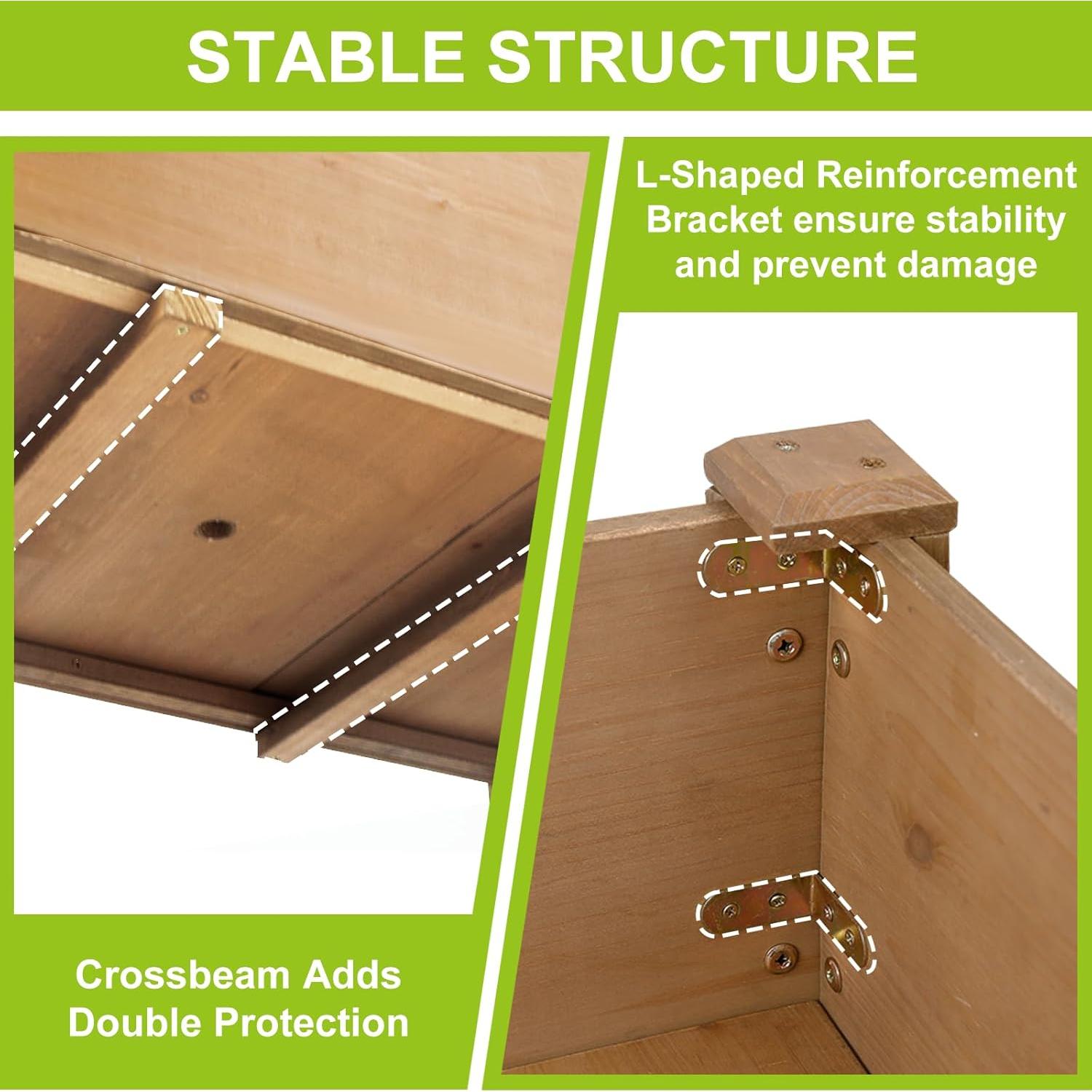 Cama de Jardín Elevada Ketive 118.4x58.4x75.4 cm Madera Abeto