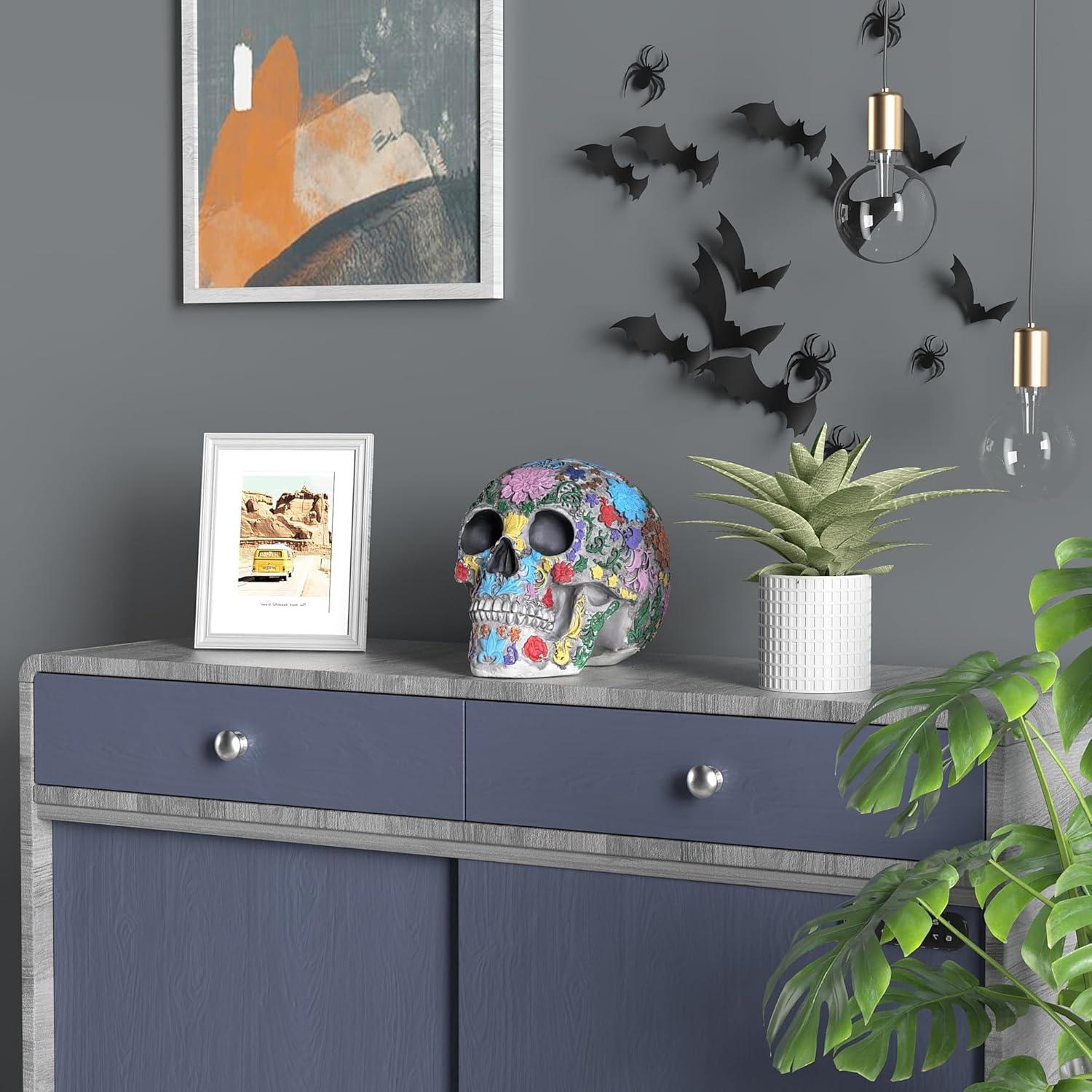 Calavera Humana de Resina READAEER 19.3x14.2x15.5 cm Colorida