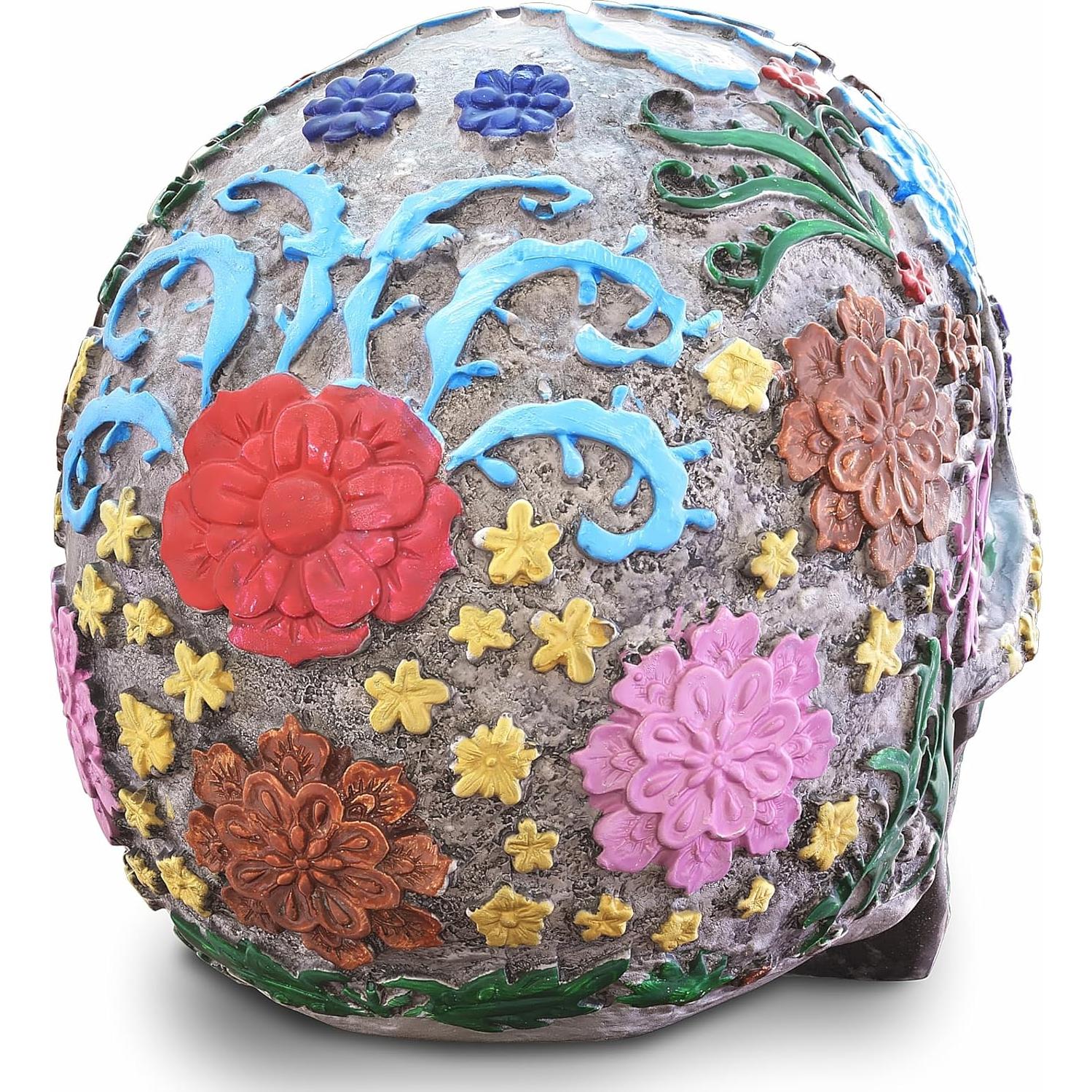 Calavera Humana de Resina READAEER 19.3x14.2x15.5 cm Colorida