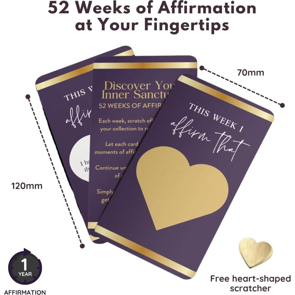 Tarjetas de Rascar Afirmaciones SHINE SPARKLE SLAY - 52 Semanas