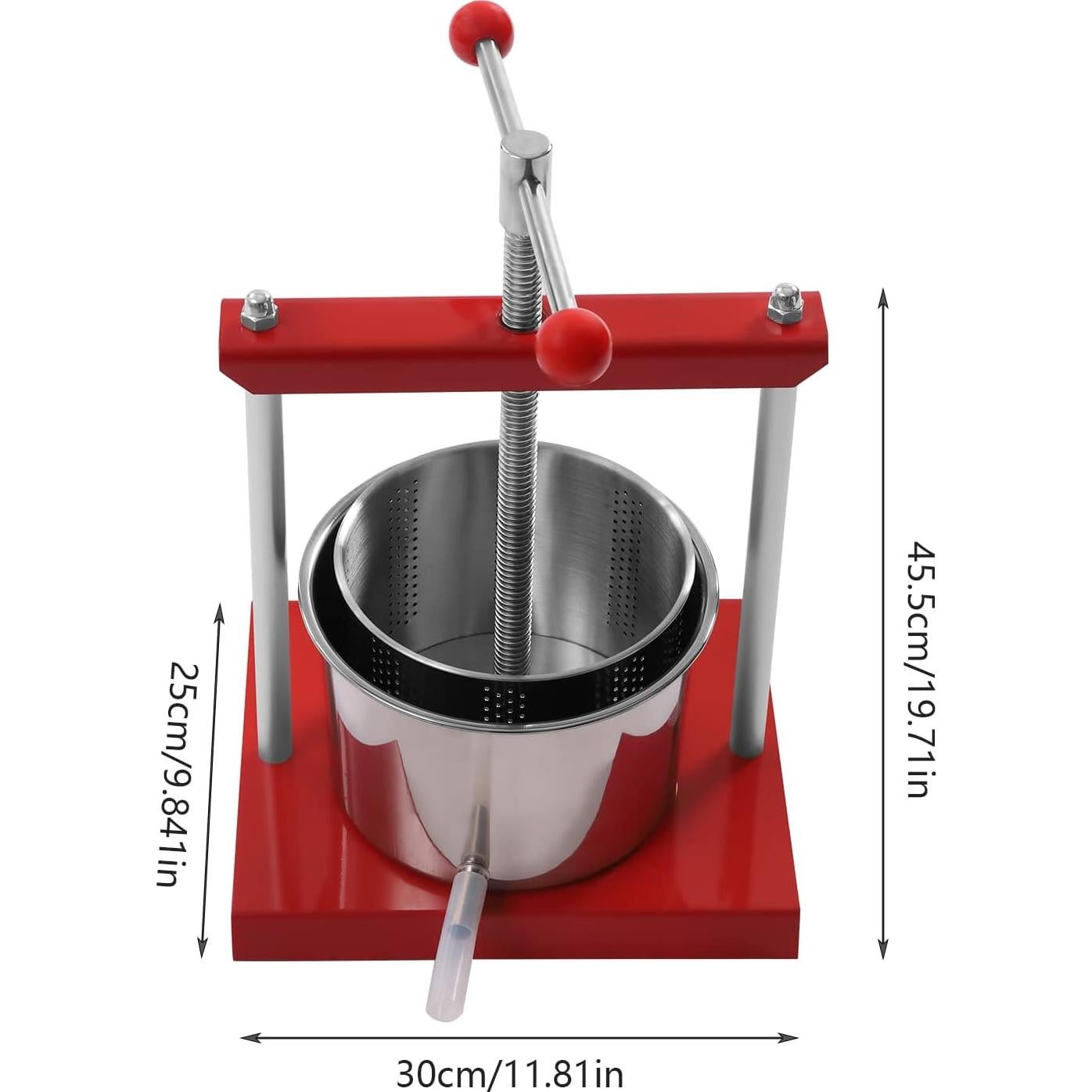 Prensa Manual de Vino DUTTIETY 6L Acero Inoxidable