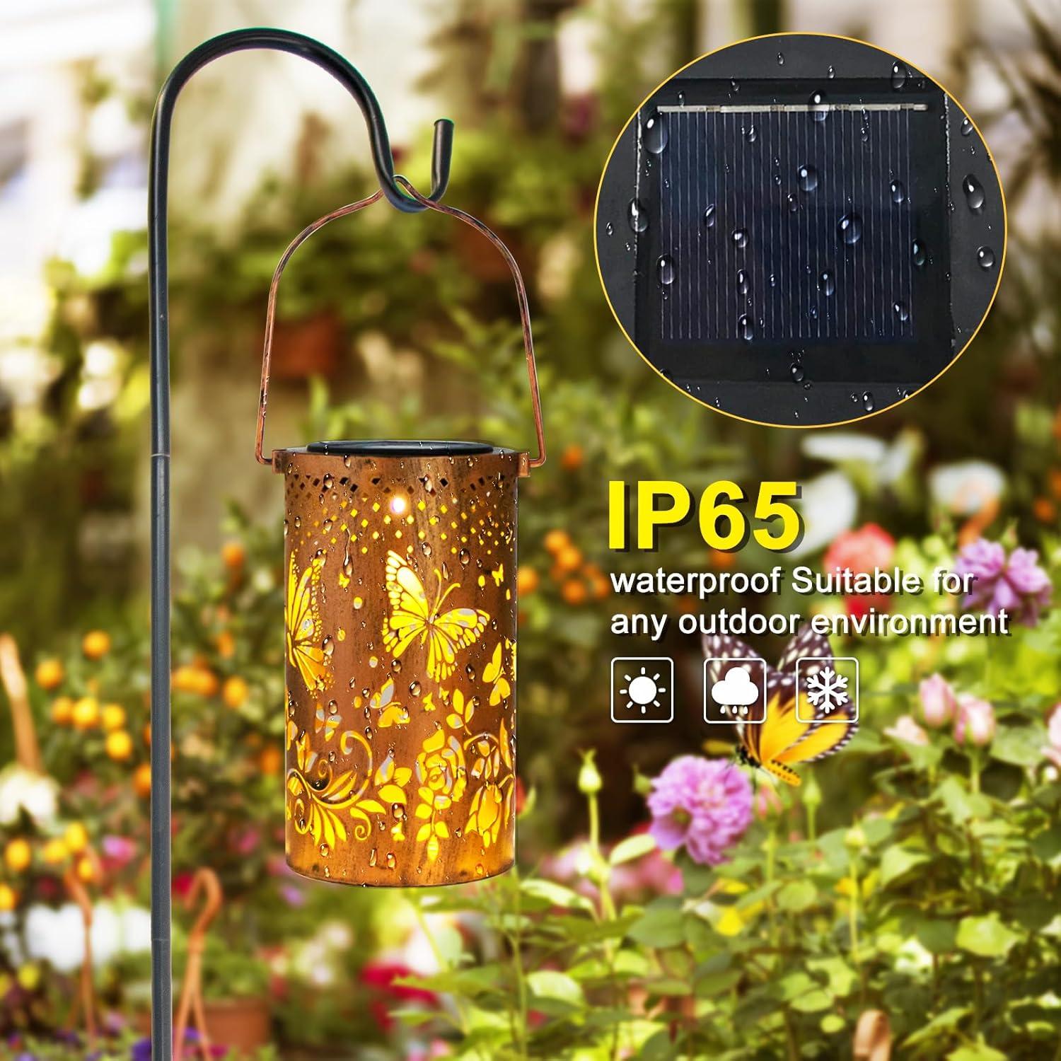 Linterna Solar Colgante DIBIEECN Mariposa LED Jardín 18cm