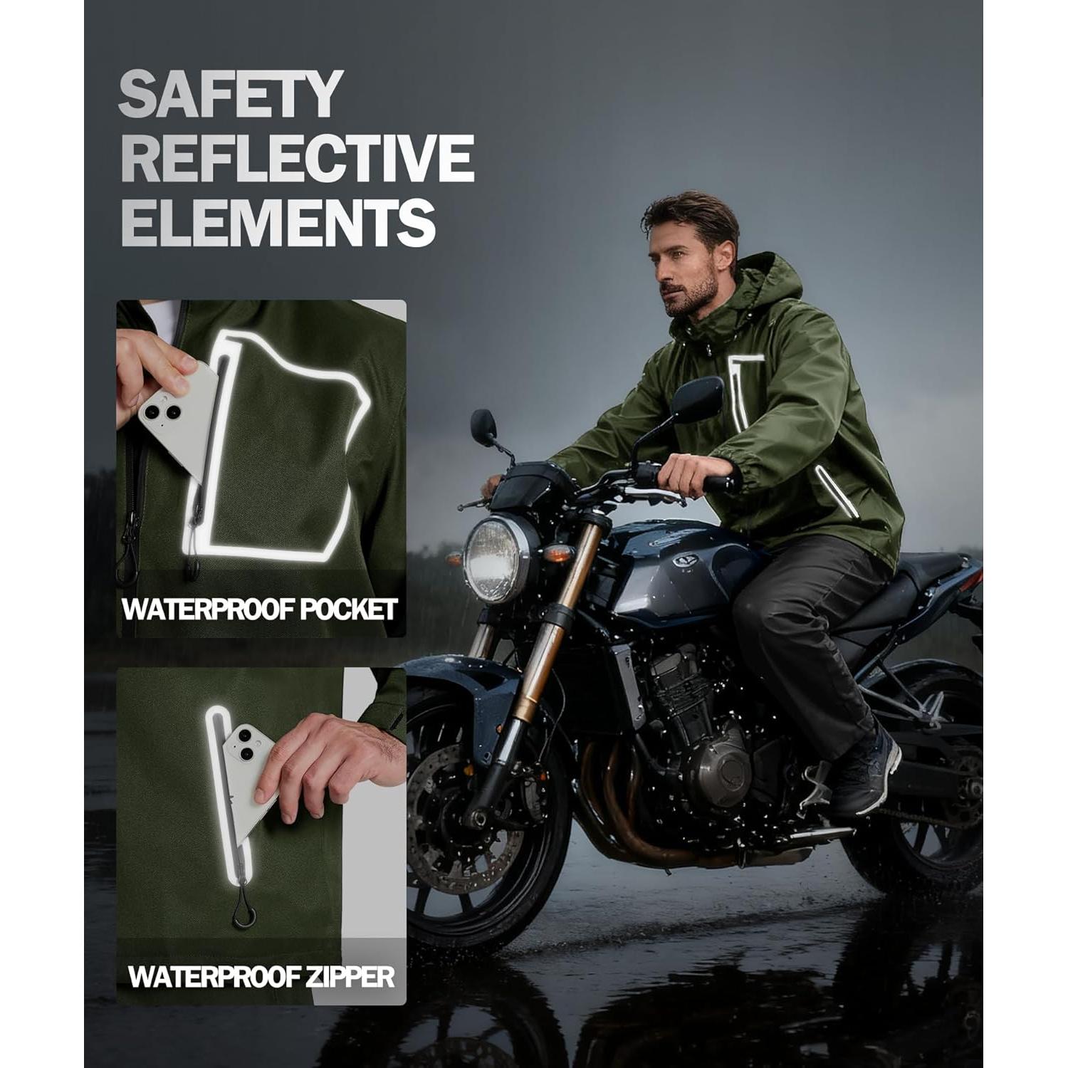 Traje de Lluvia para Hombre SWISSWELL Impermeable Verde Militar