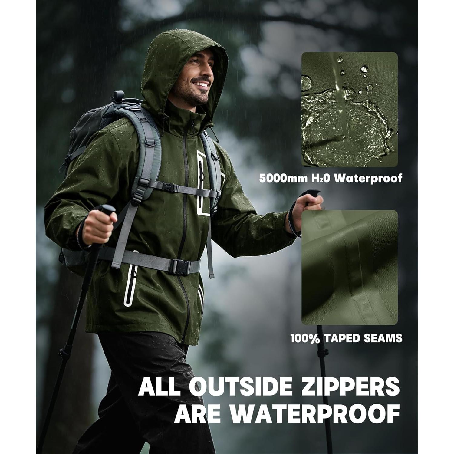 Traje de Lluvia para Hombre SWISSWELL Impermeable Verde Militar