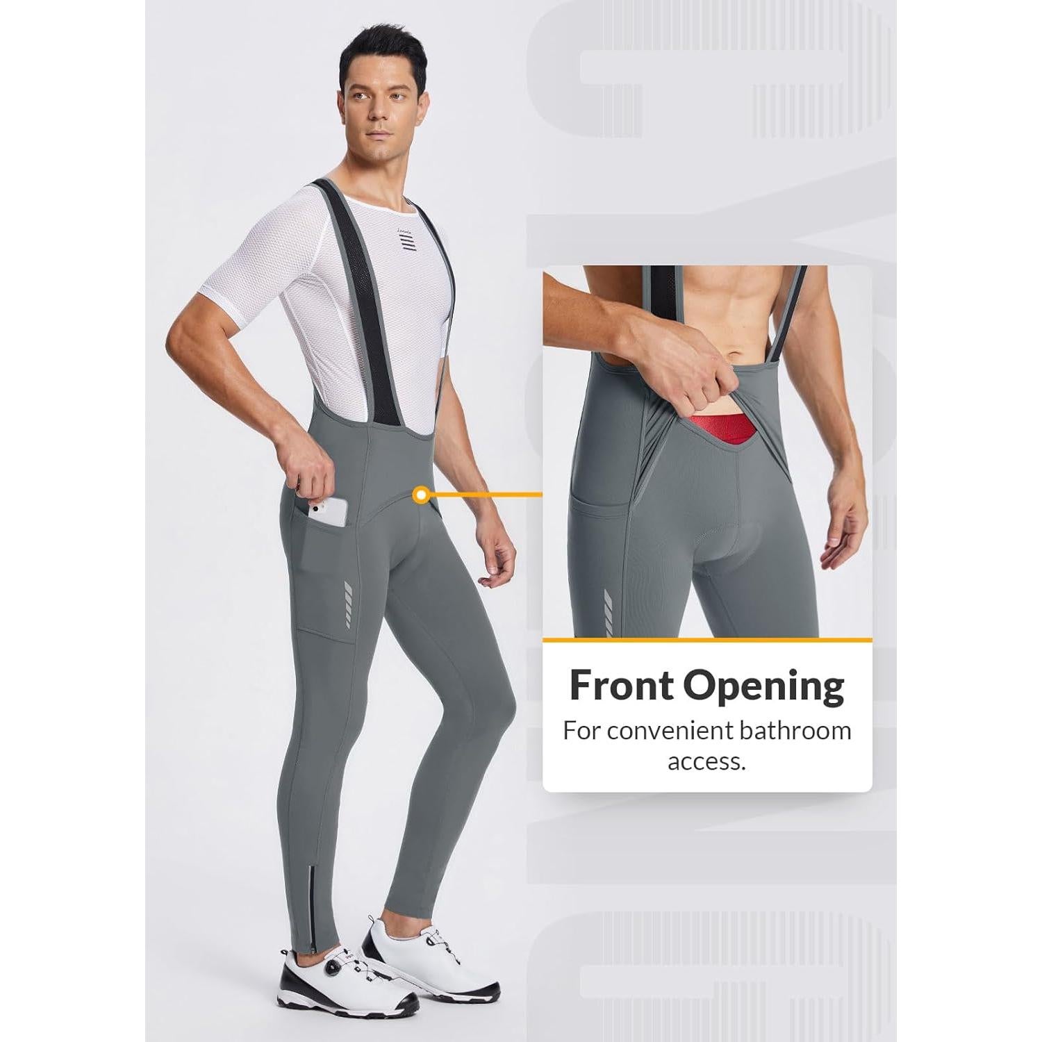 Pantalones de Ciclismo Invierno Baleaf con Tirantes y Almohadilla 4D