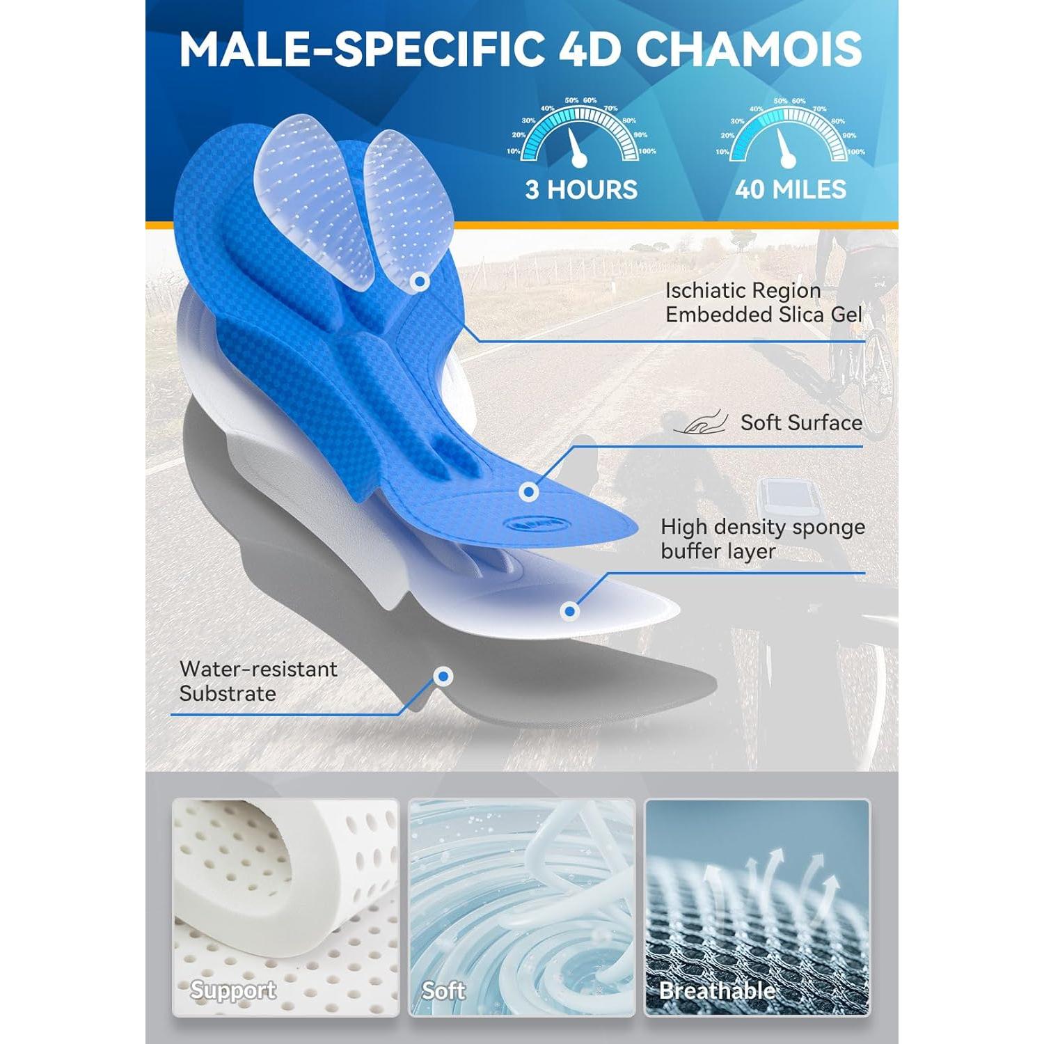 Pantalones de Ciclismo Invierno Baleaf con Tirantes y Almohadilla 4D