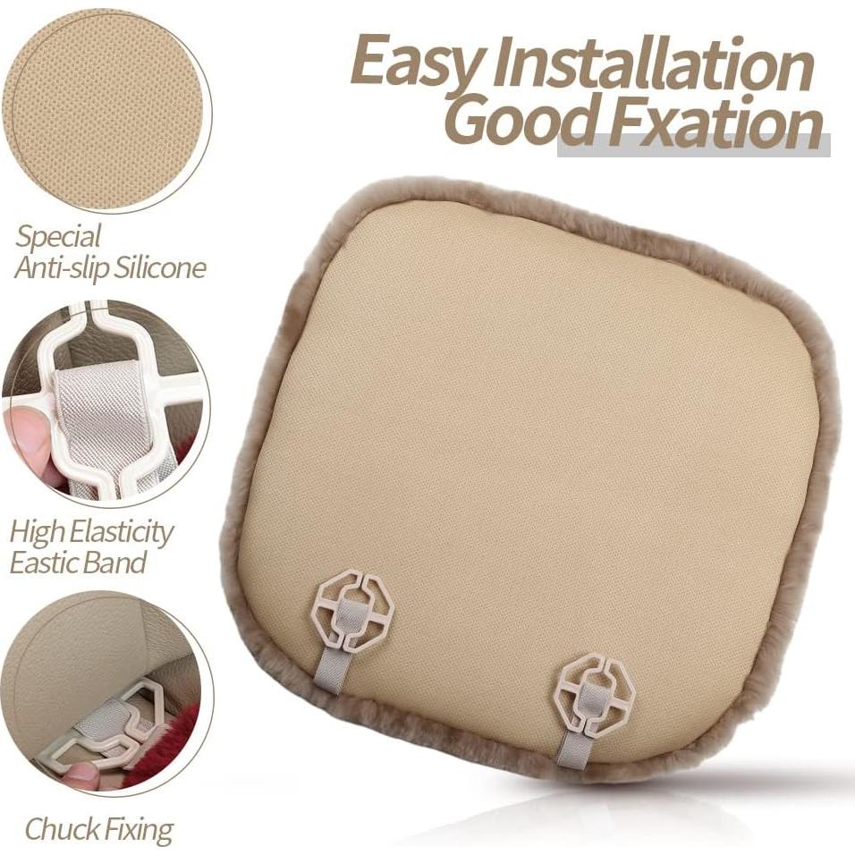 Almohadilla de Asiento de Auto IRIWOOL 49x49cm Piel de Oveja