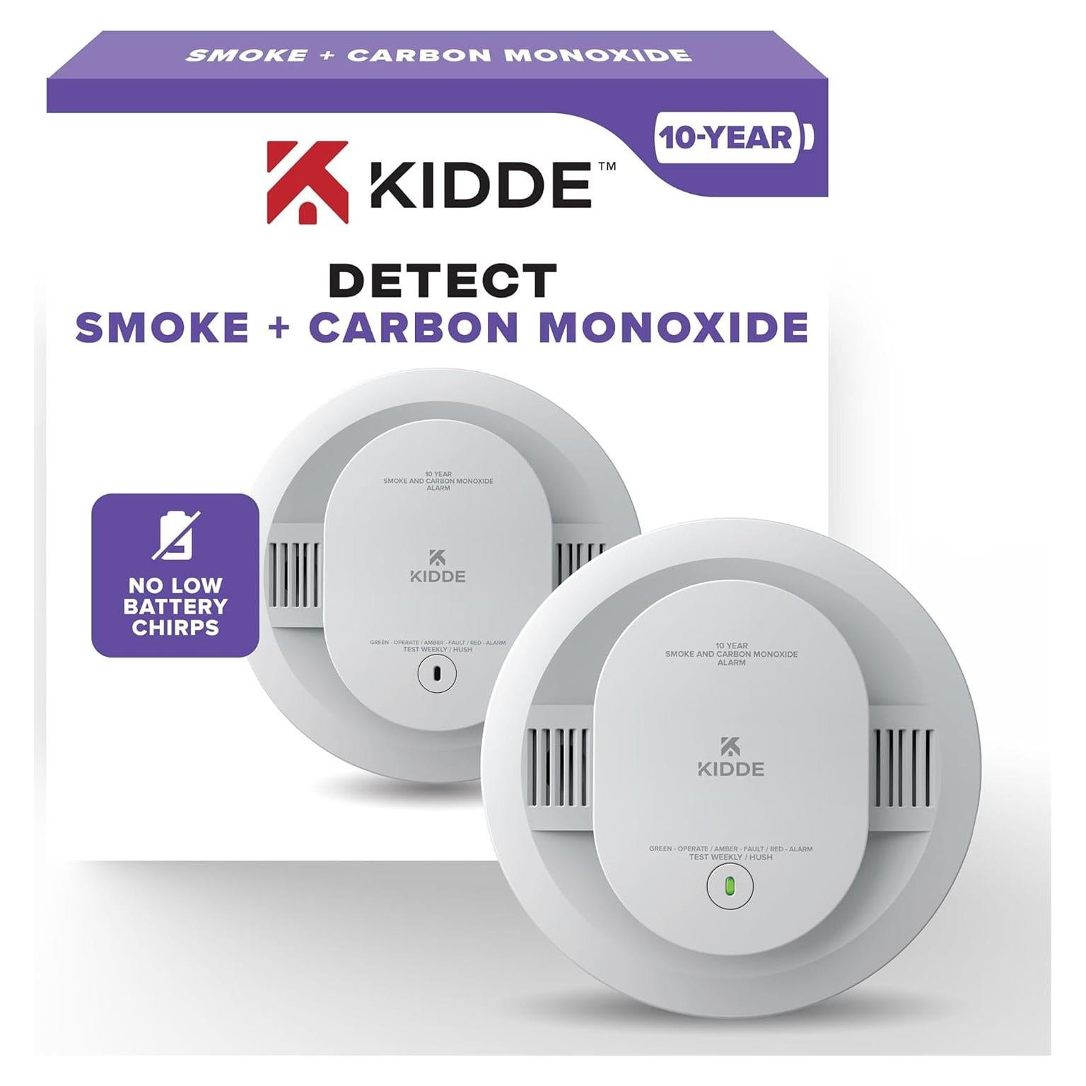 Detector de Humo y Monóxido Kidde 30CUD10 Batería 10 Años