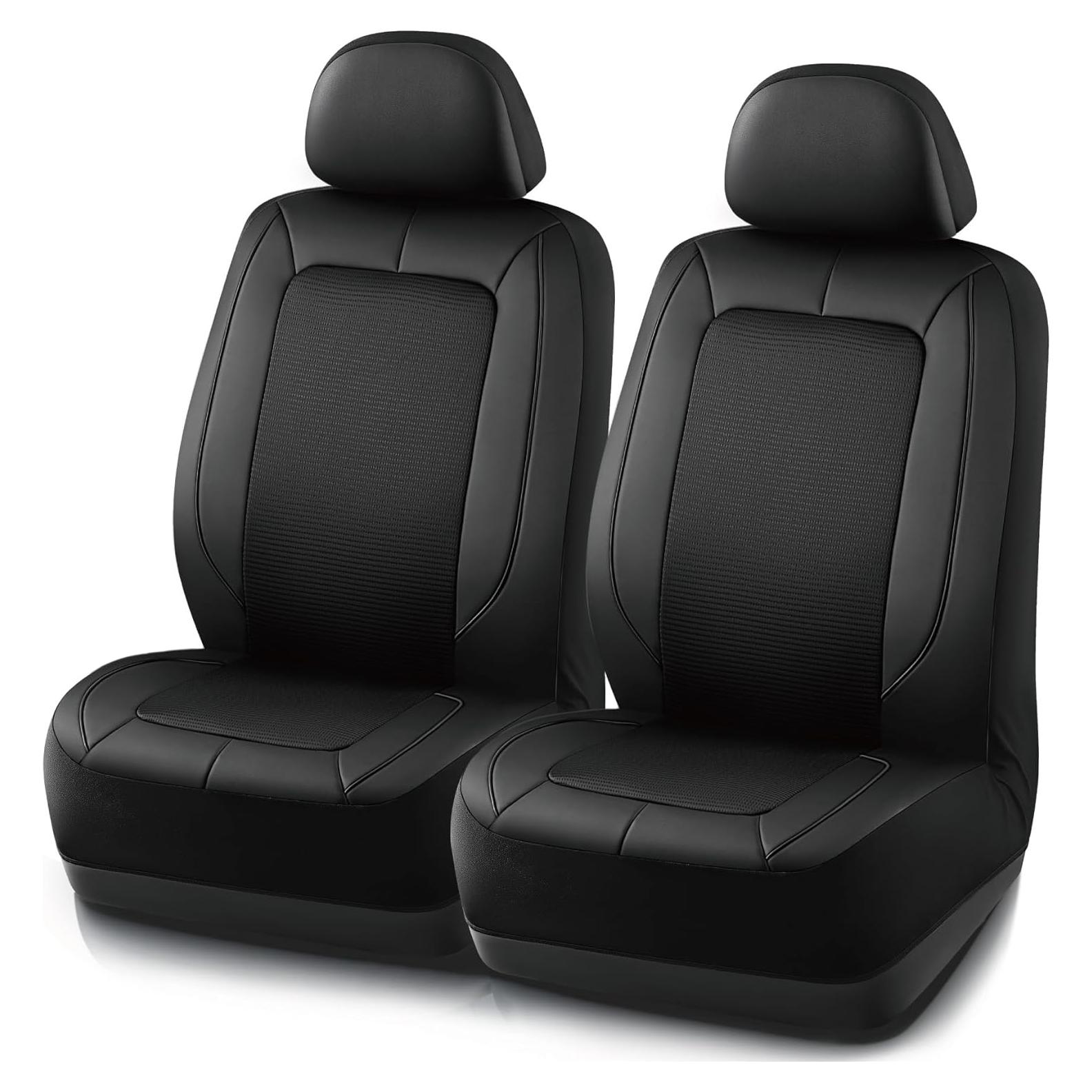 Funda de Asiento de Coche PIC AUTO, Cuero y Malla, Negro