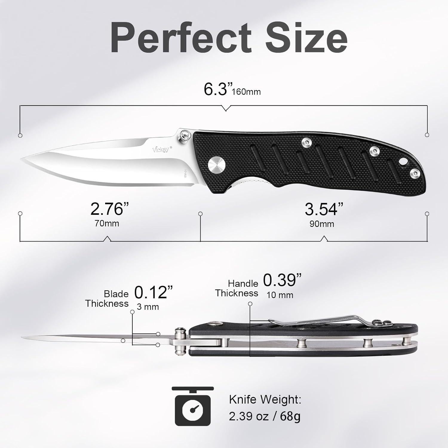 Cuchillo de bolsillo Vickay VK-EM-01, acero 8Cr13MoV 7 cm