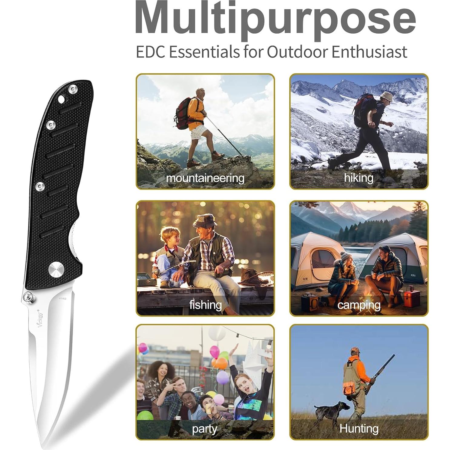 Cuchillo de bolsillo Vickay VK-EM-01, acero 8Cr13MoV 7 cm