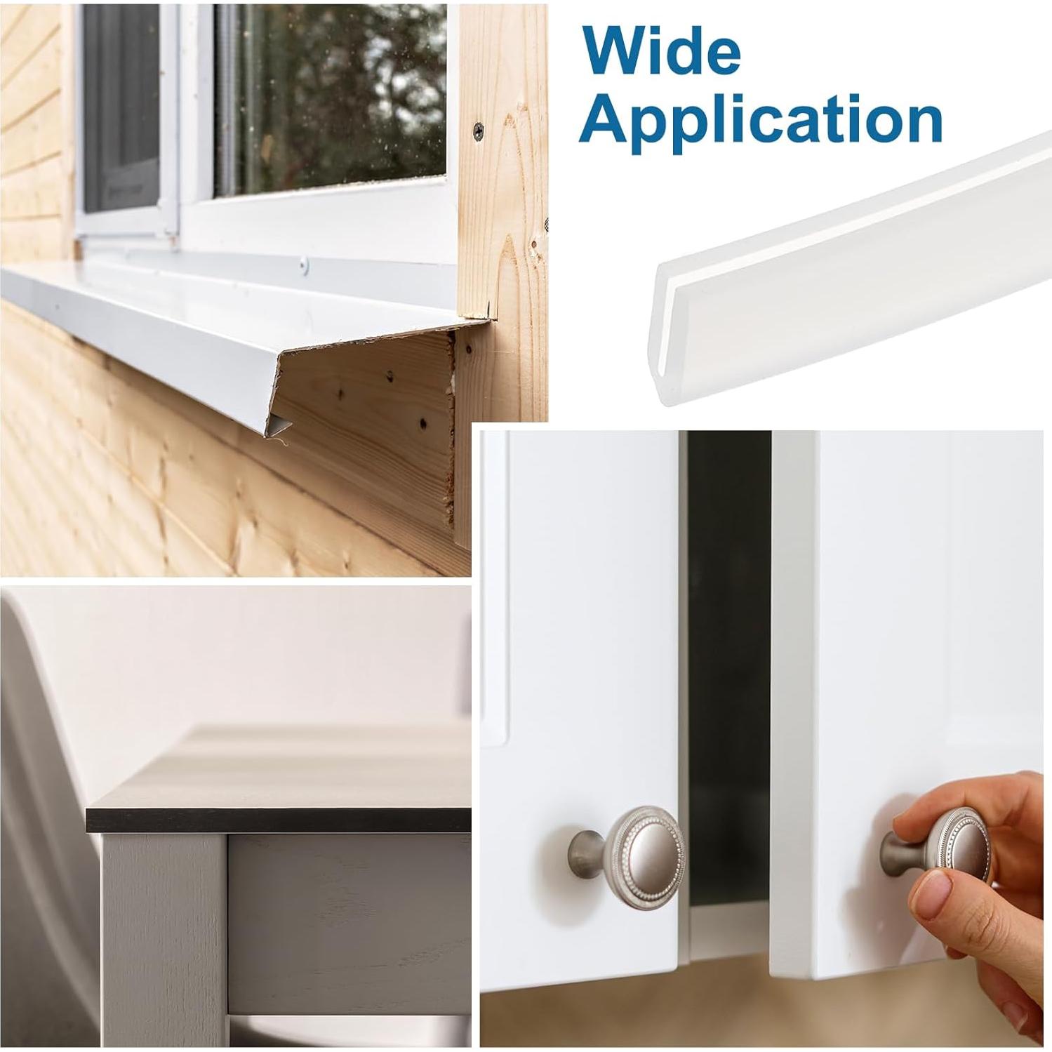 Bisel U Channel de Goma Silicona PATIKIL 4m Transparente 2mm