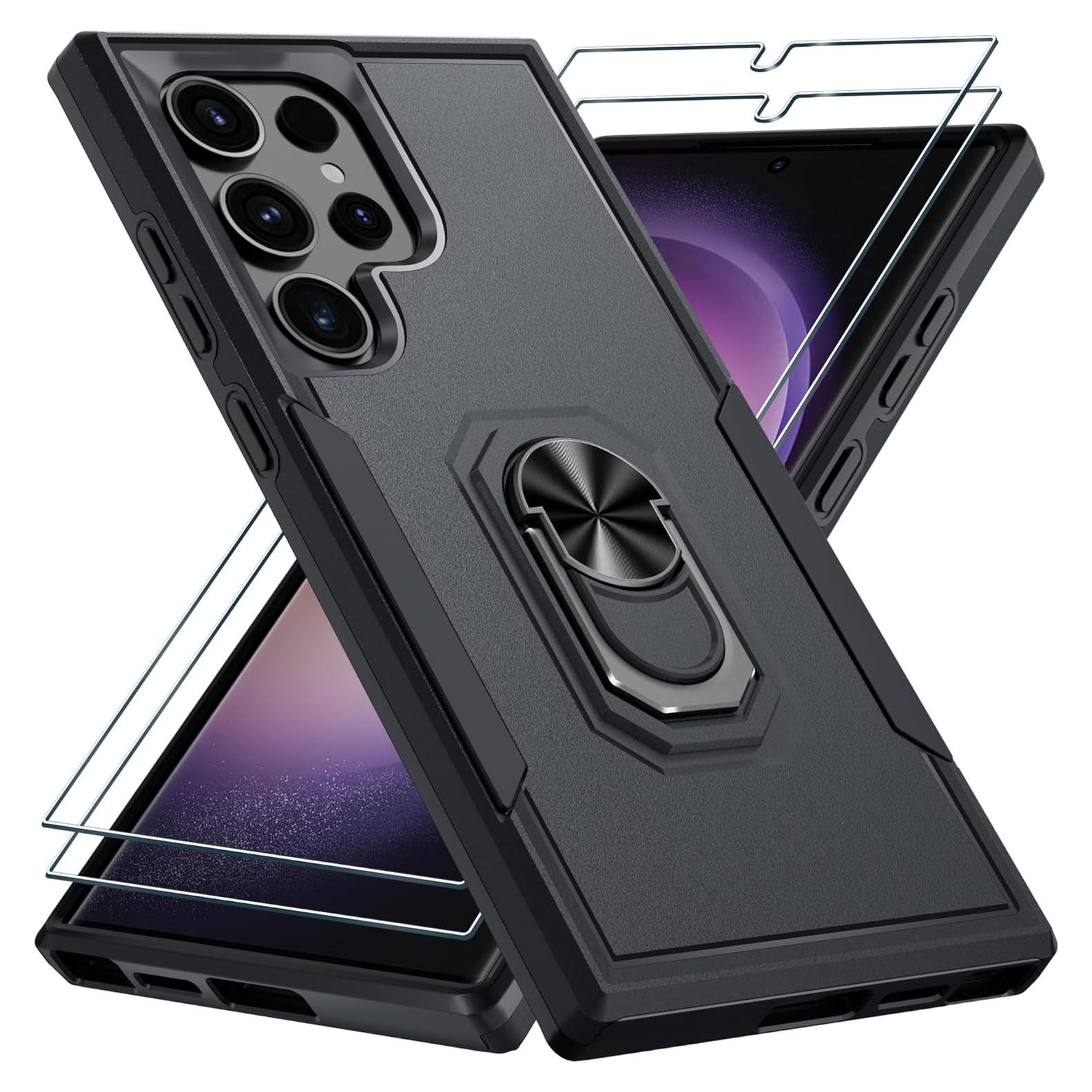 Funda Janmitta para Samsung Galaxy S24 Ultra 2024, Negro Mate