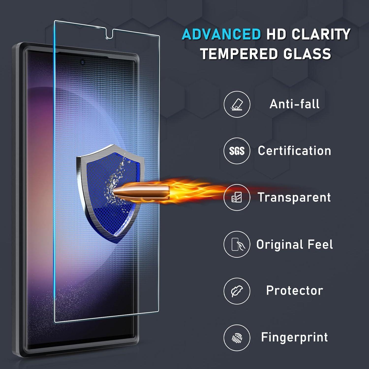 Funda Janmitta para Samsung Galaxy S24 Ultra 2024, Negro Mate