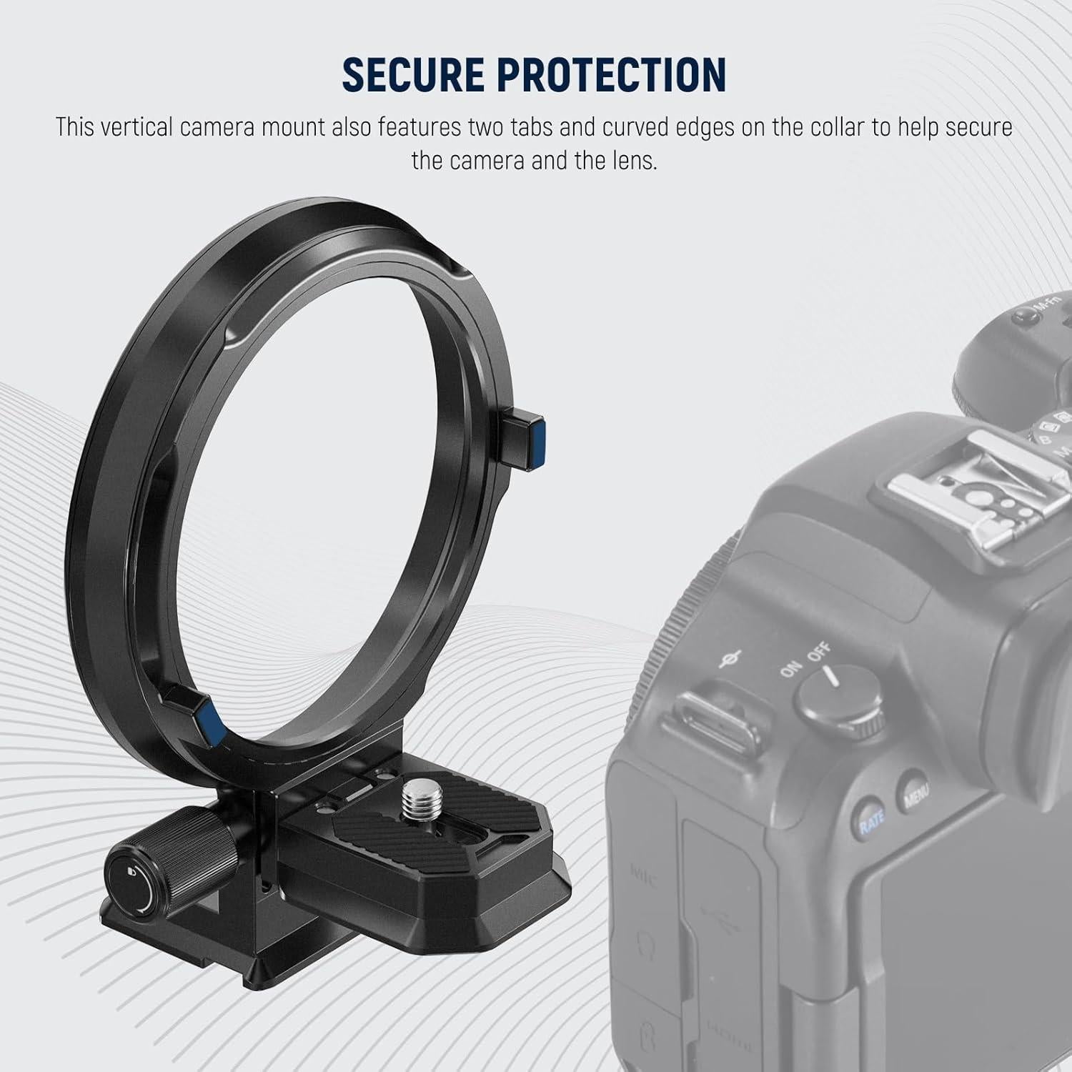 Neewer Rotatable Collar Mount Plate for Canon EOS R5 R5C R6 Mark II, Fast Horizontal to Vertical Camera Tripod Lens Mount Ring Compatible with DJI RS 3/2 & Arca Quick Release System, CA-57