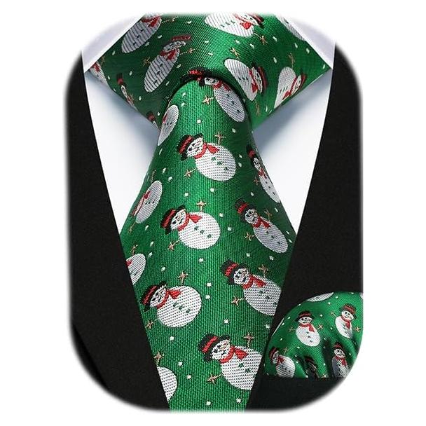 Corbata Navideña para Hombres HISDERN + Pañuelo 31cm