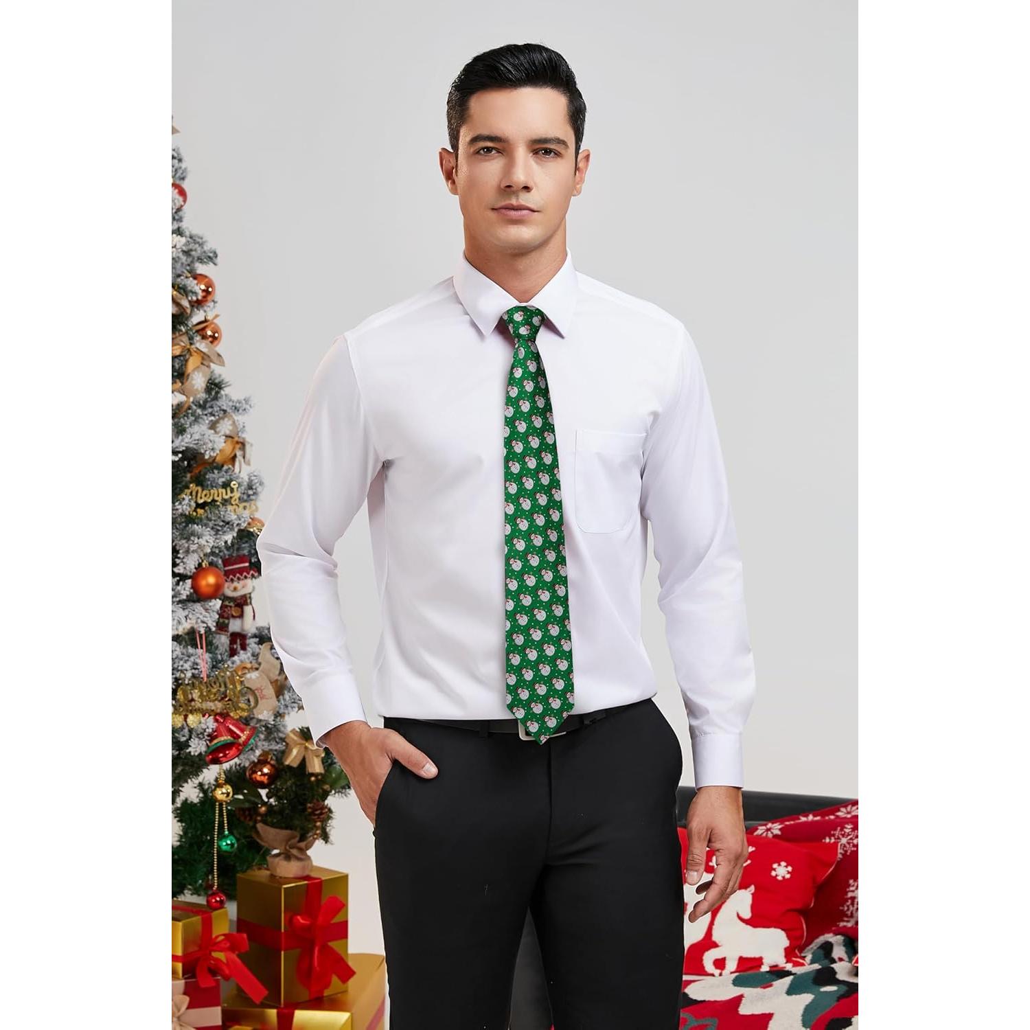 Corbata Navideña para Hombres HISDERN + Pañuelo 31cm