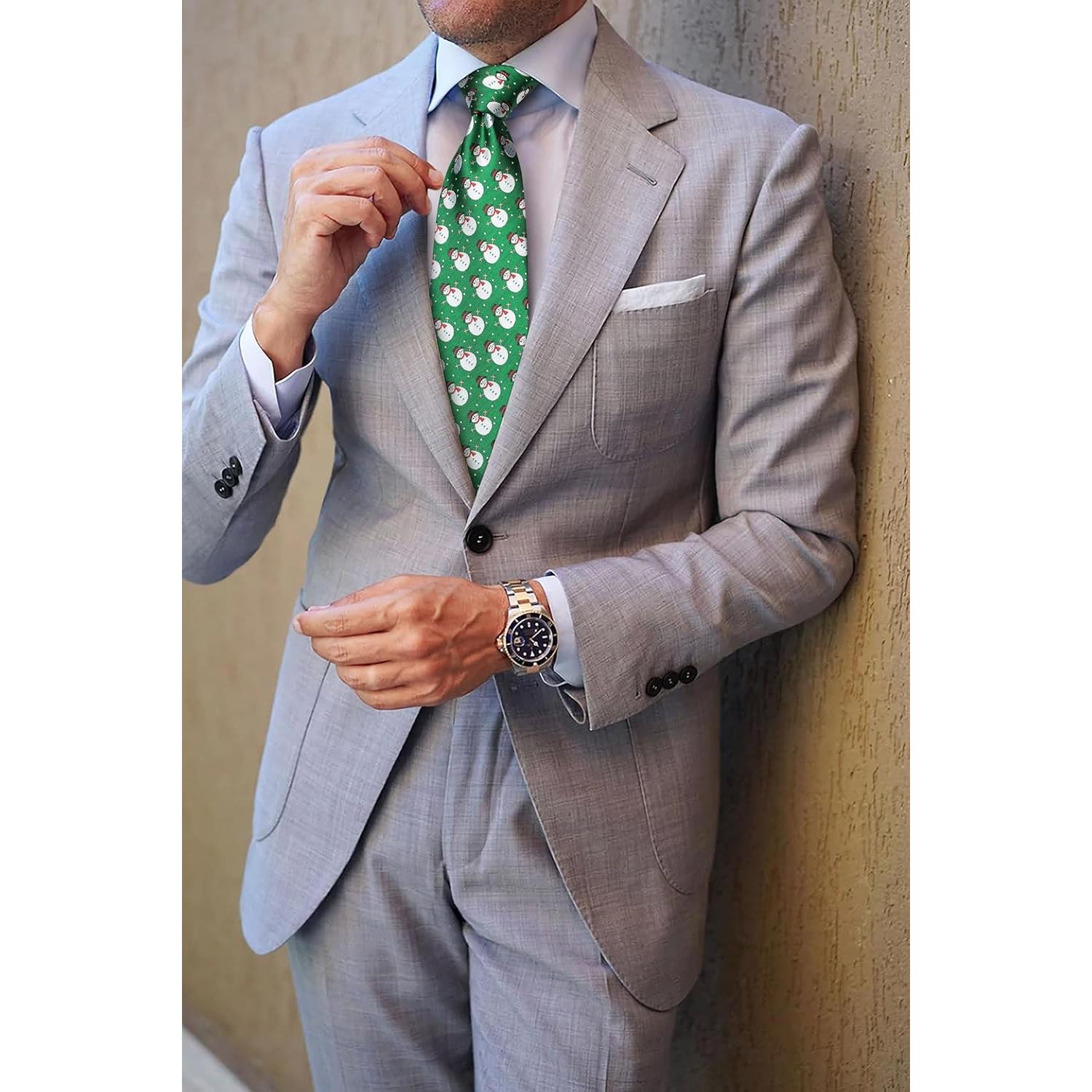 Corbata Navideña para Hombres HISDERN + Pañuelo 31cm