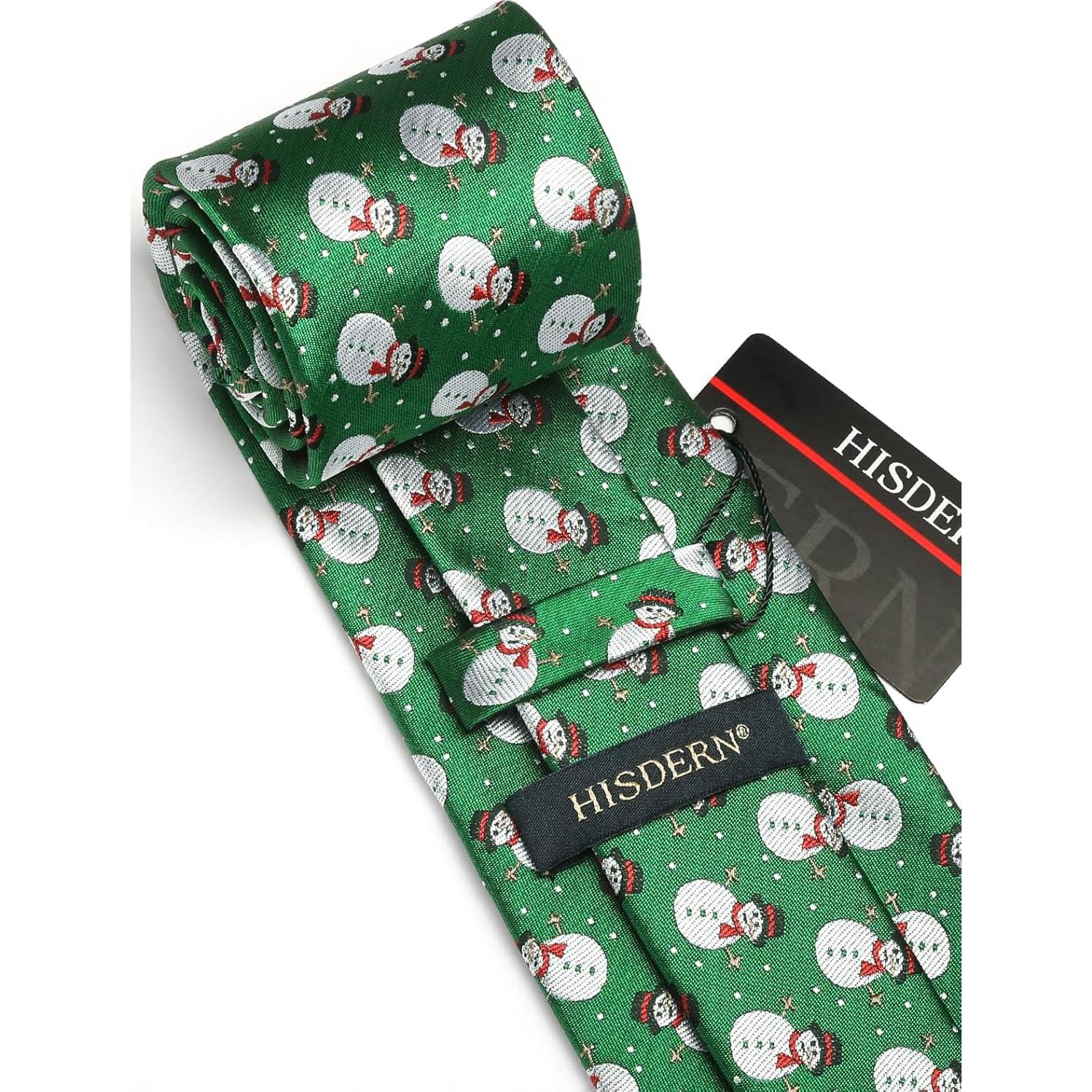 Corbata Navideña para Hombres HISDERN + Pañuelo 31cm